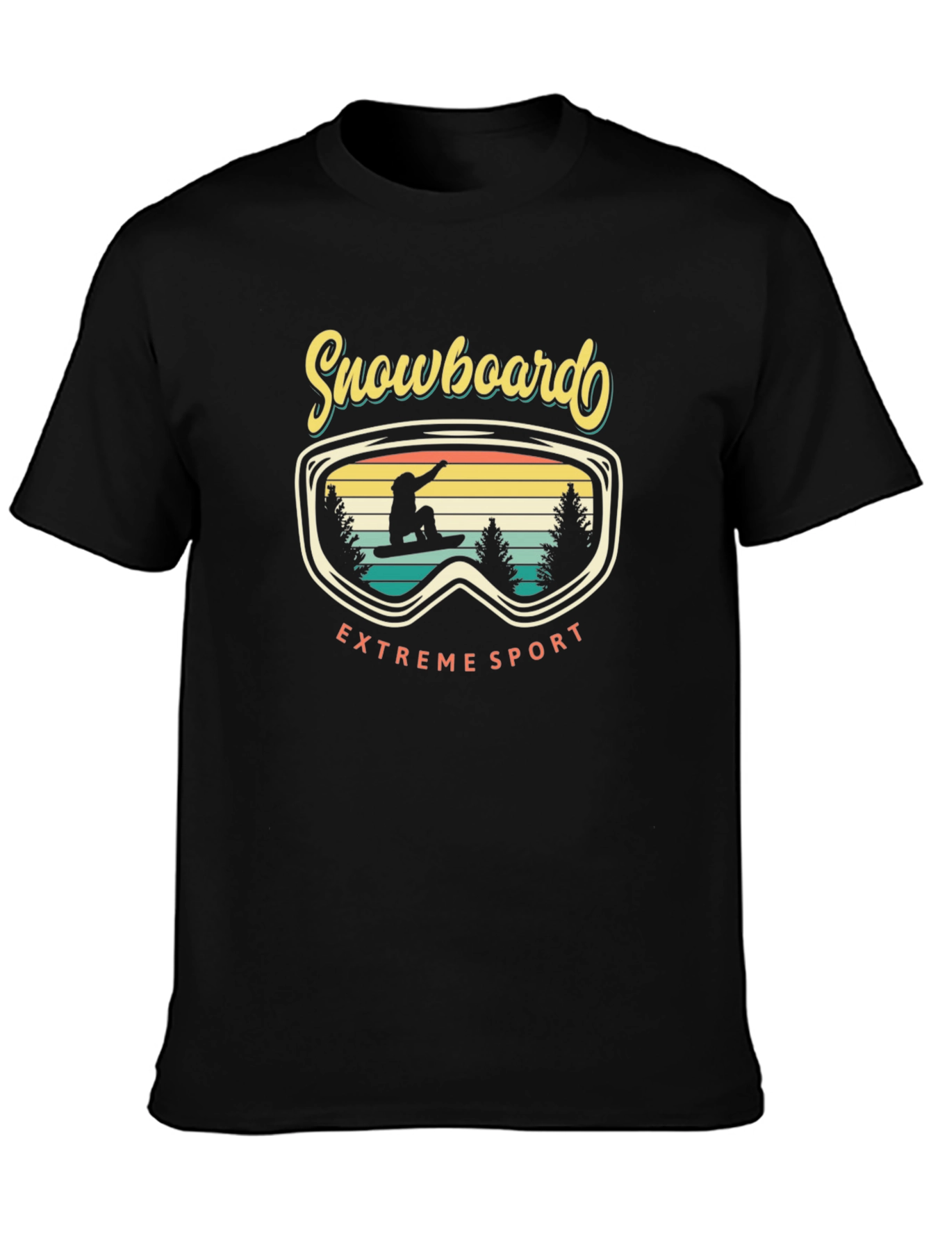 Snowboard Extreme Sport Graphic Tee - Retro Style