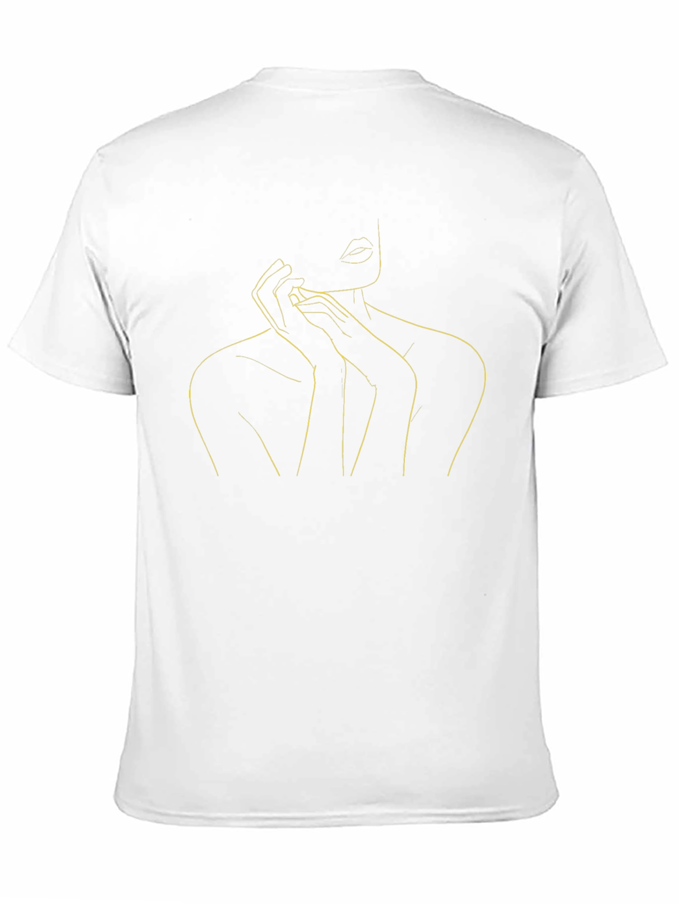 Minimalist Woman Line Art Black T-Shirt