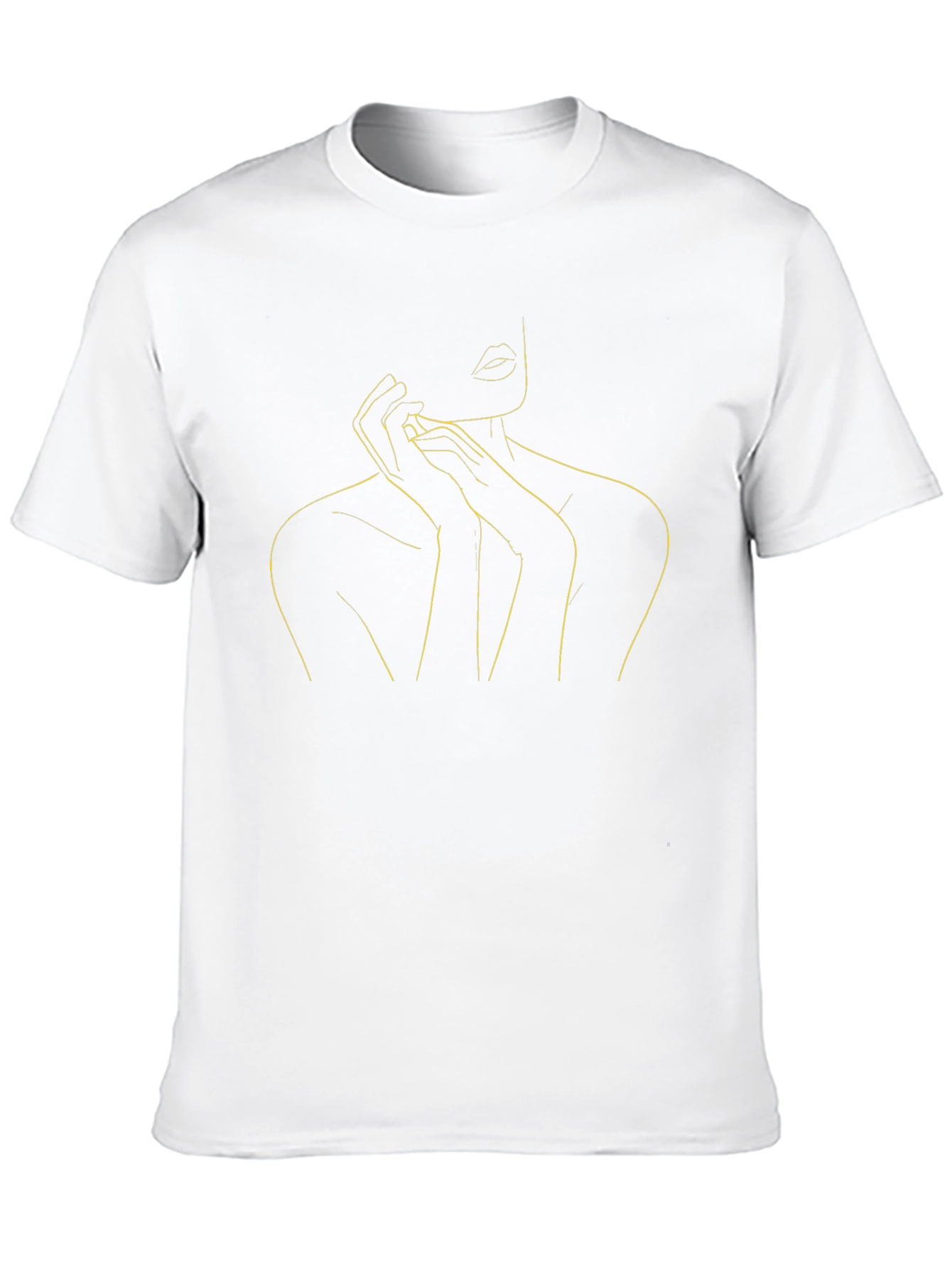 Minimalist Woman Line Art Black T-Shirt