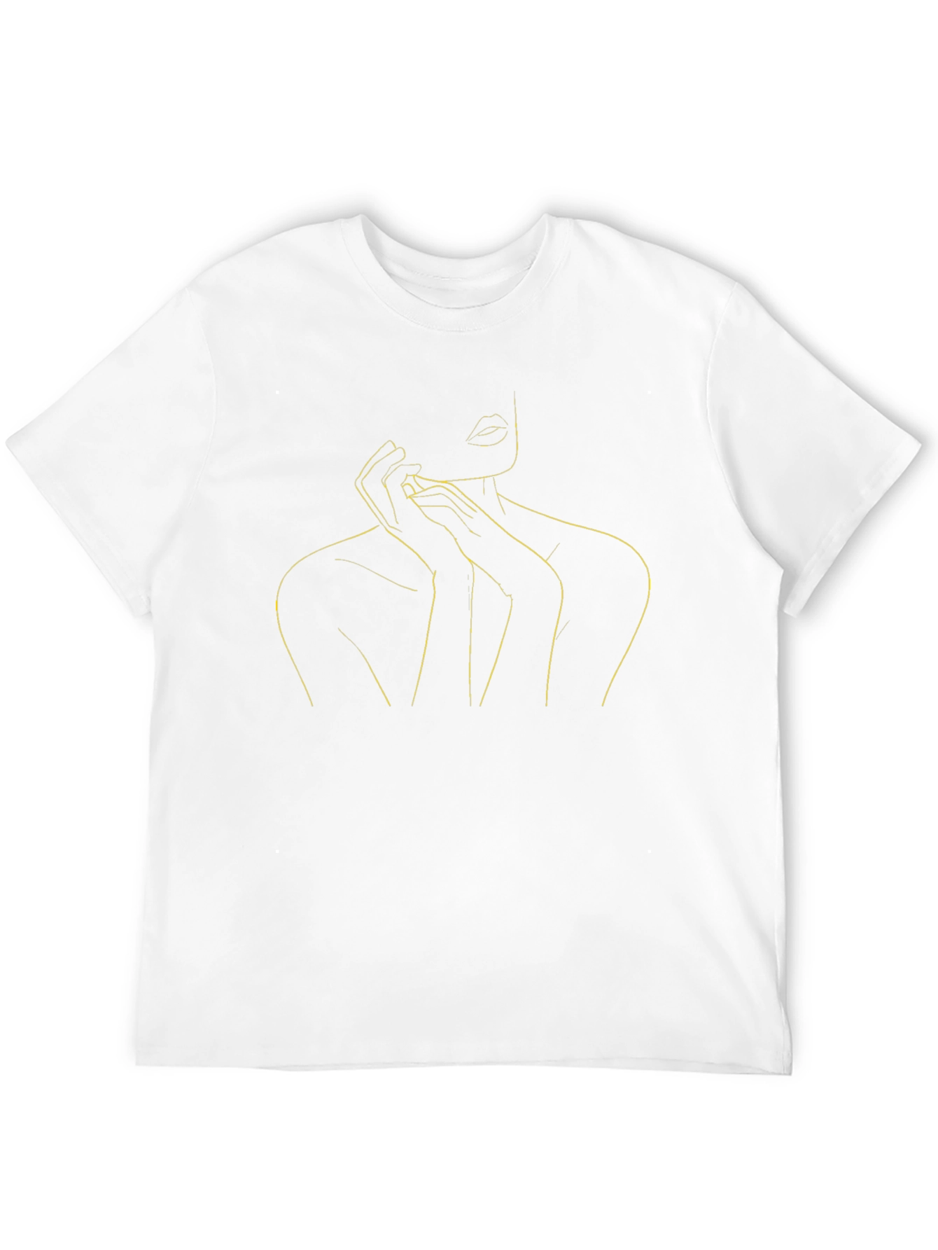Minimalist Woman Line Art Black T-Shirt