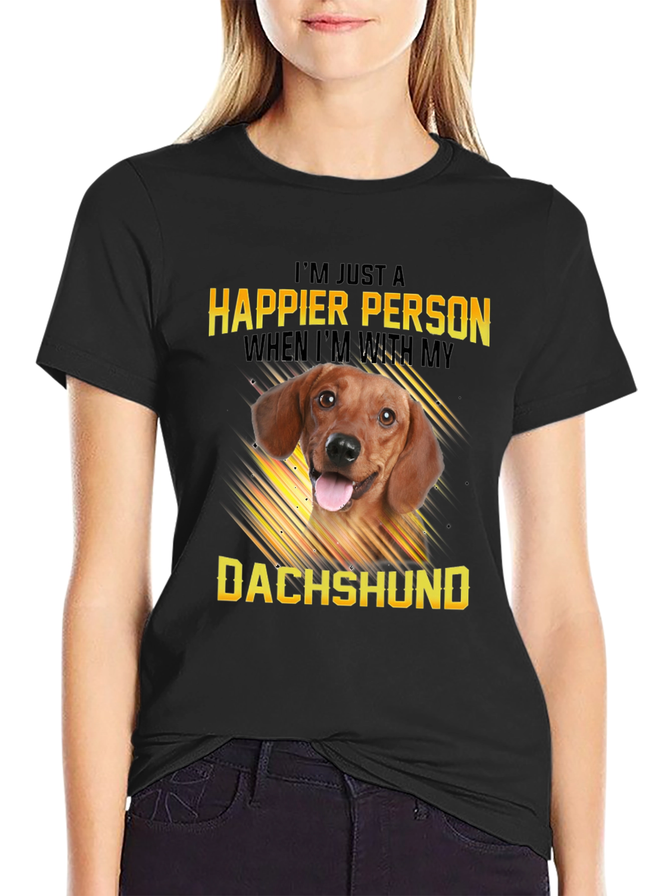Happier Person Dachshund T-Shirt