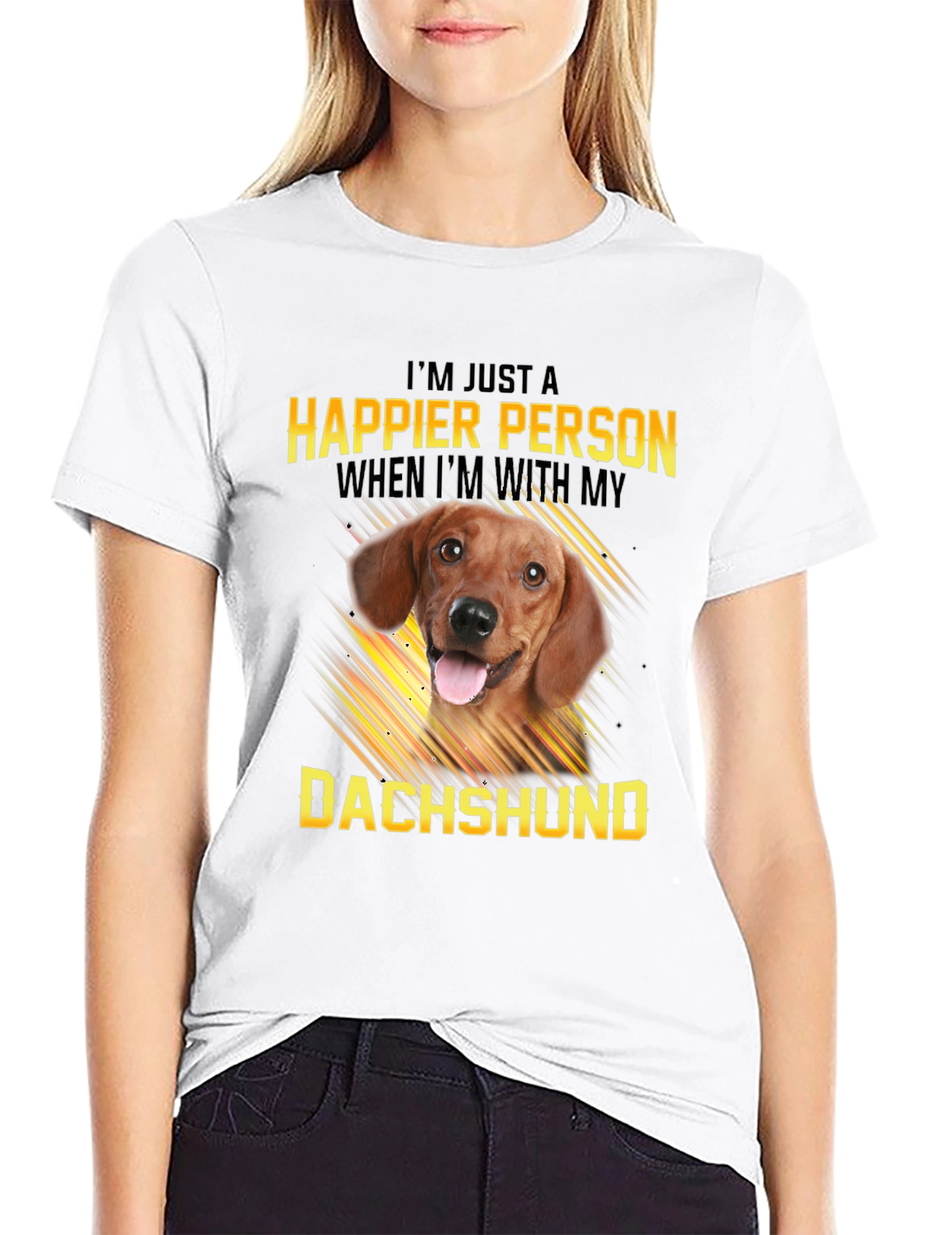 Happier Person Dachshund T-Shirt