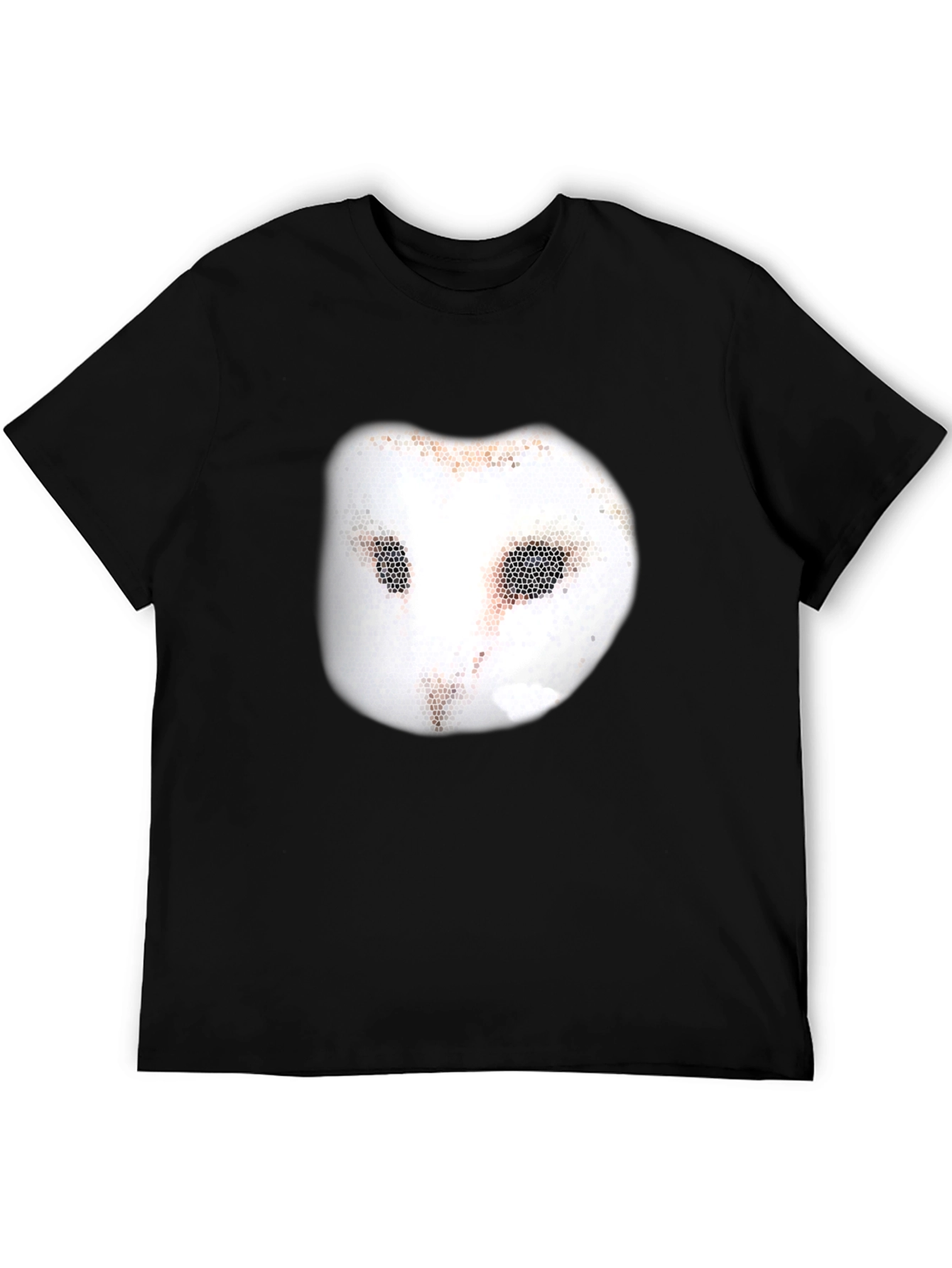 Unique Owl Mask Graphic Tee - Casual Black T-Shirt