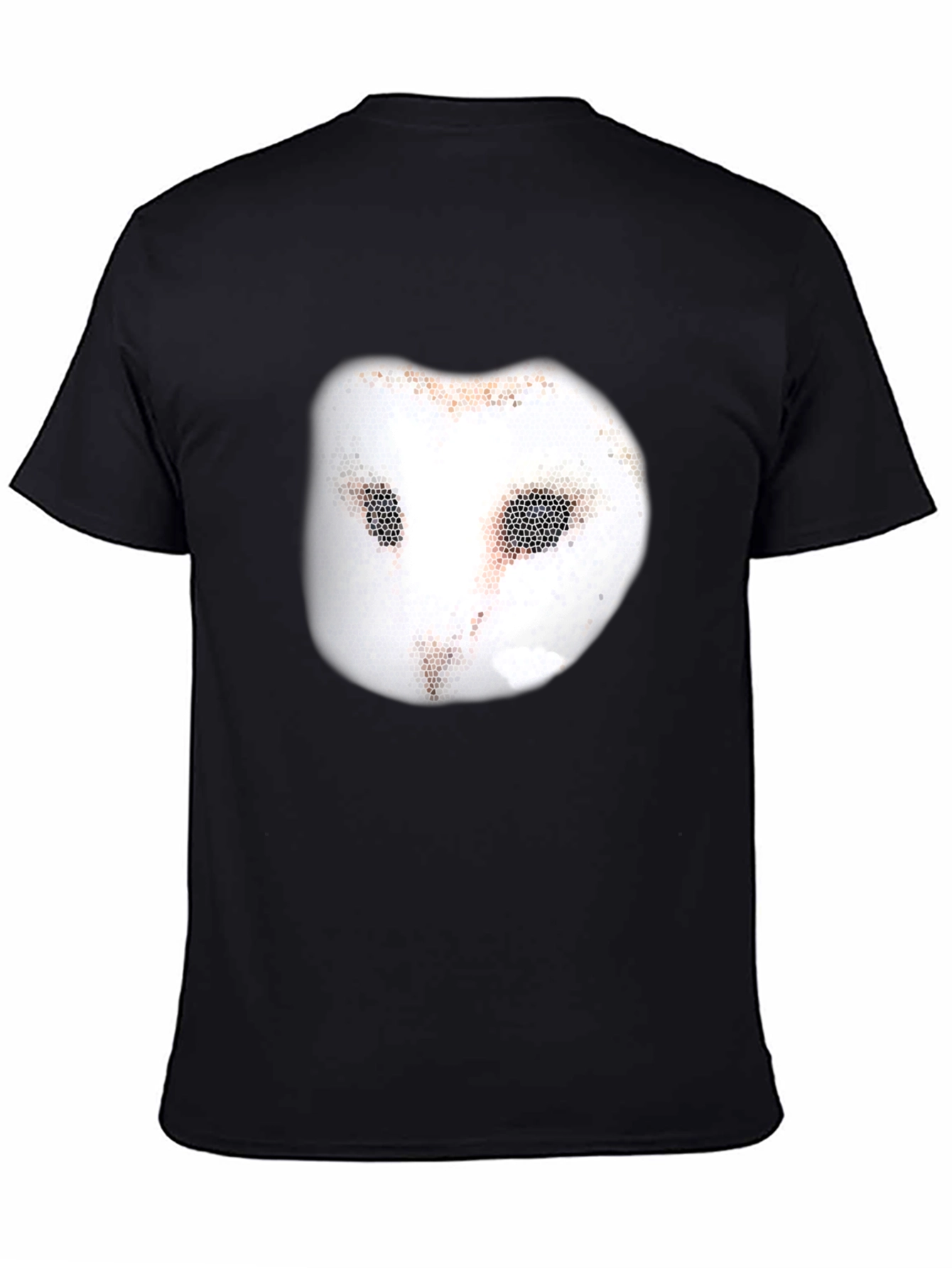 Unique Owl Mask Graphic Tee - Casual Black T-Shirt