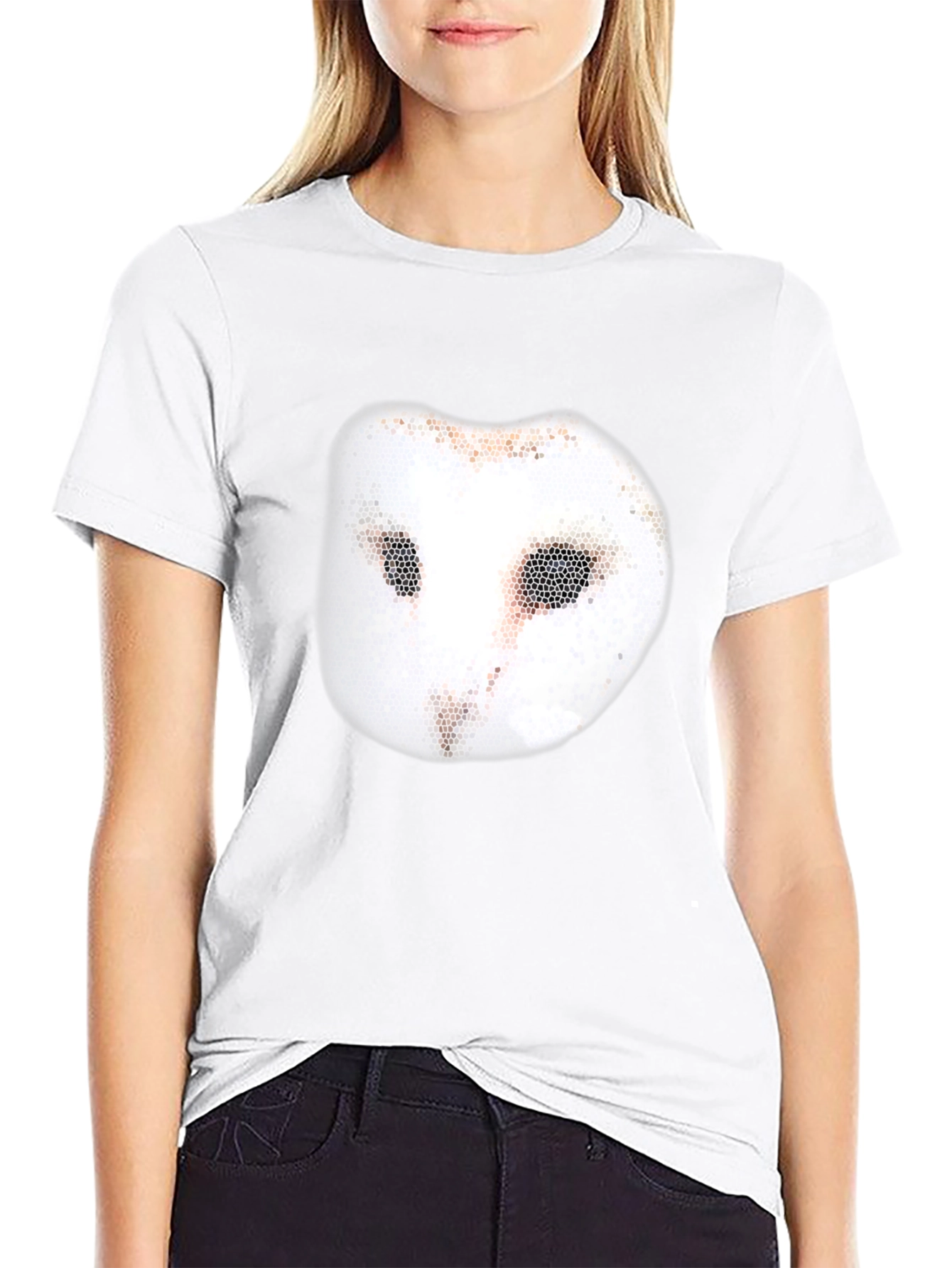 Unique Owl Mask Graphic Tee - Casual Black T-Shirt