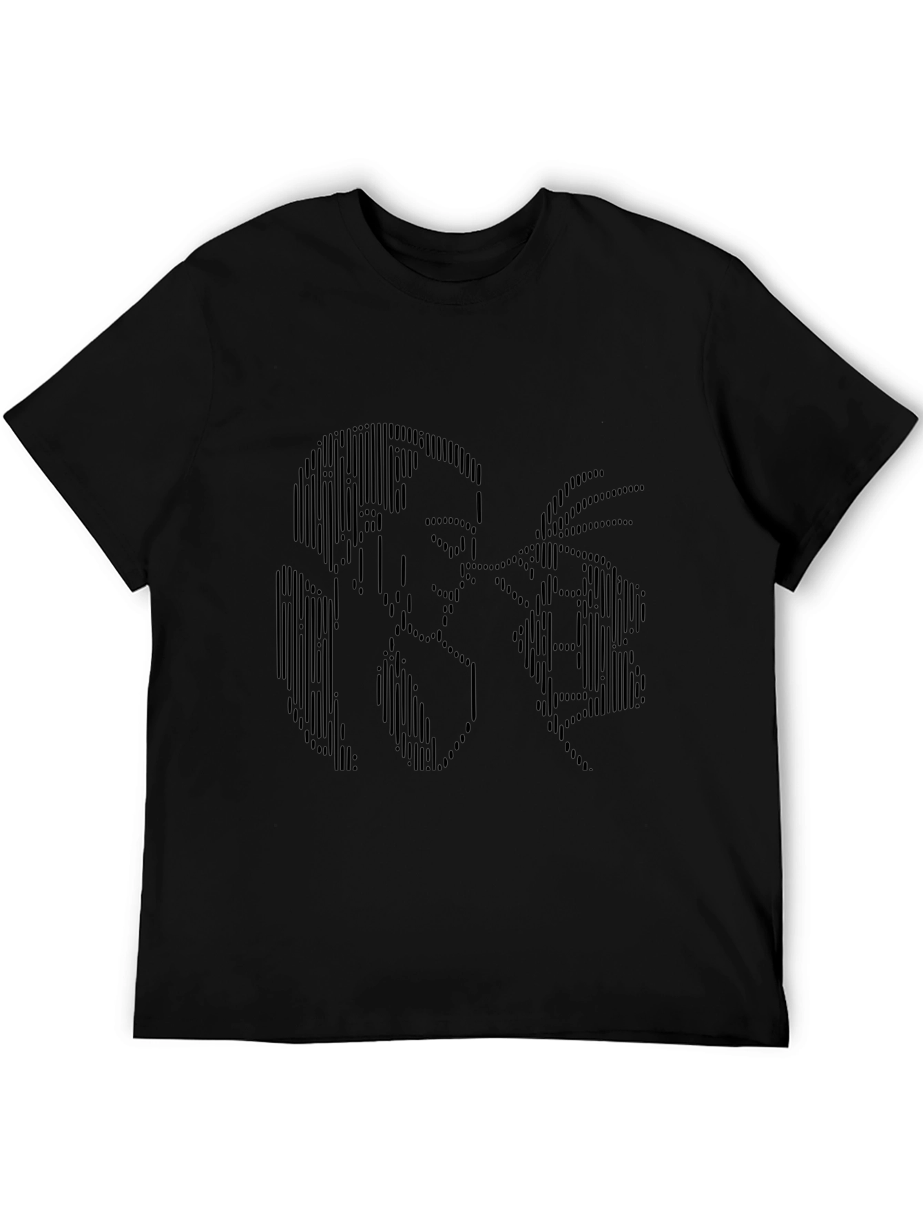 Abstract Line Art Graphic Black T-Shirt