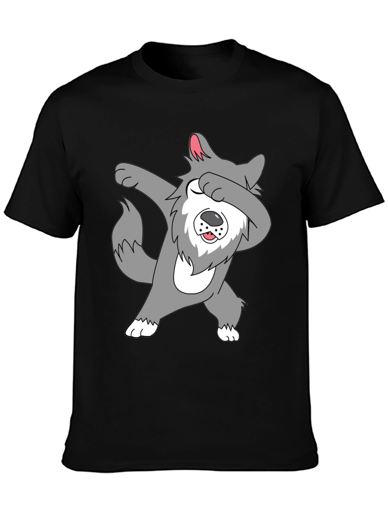 Dabbing Wolf Graphic Tee - Funny Animal T-Shirt