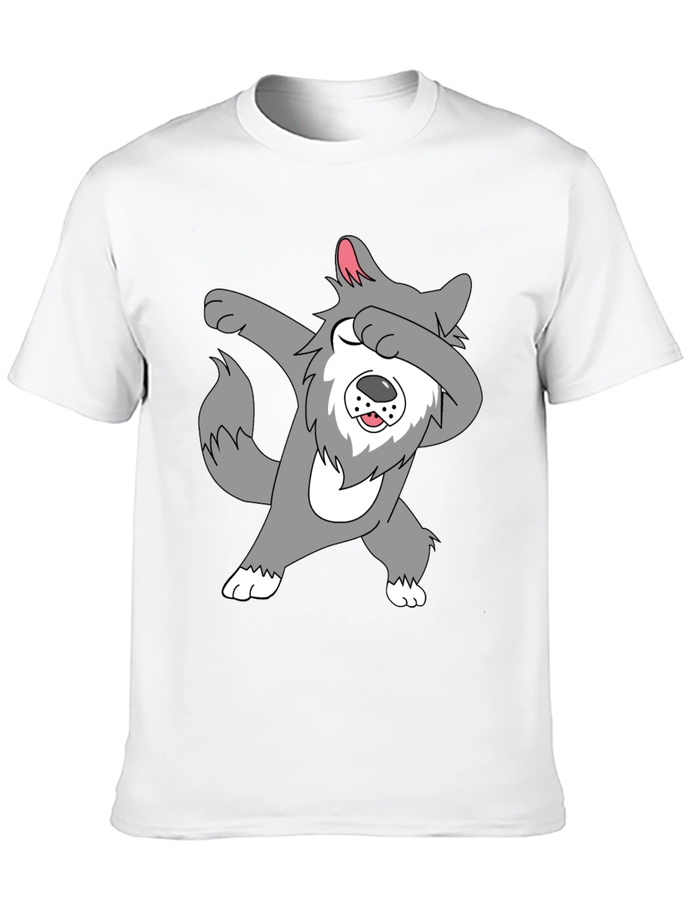 Dabbing Wolf Graphic Tee - Funny Animal T-Shirt