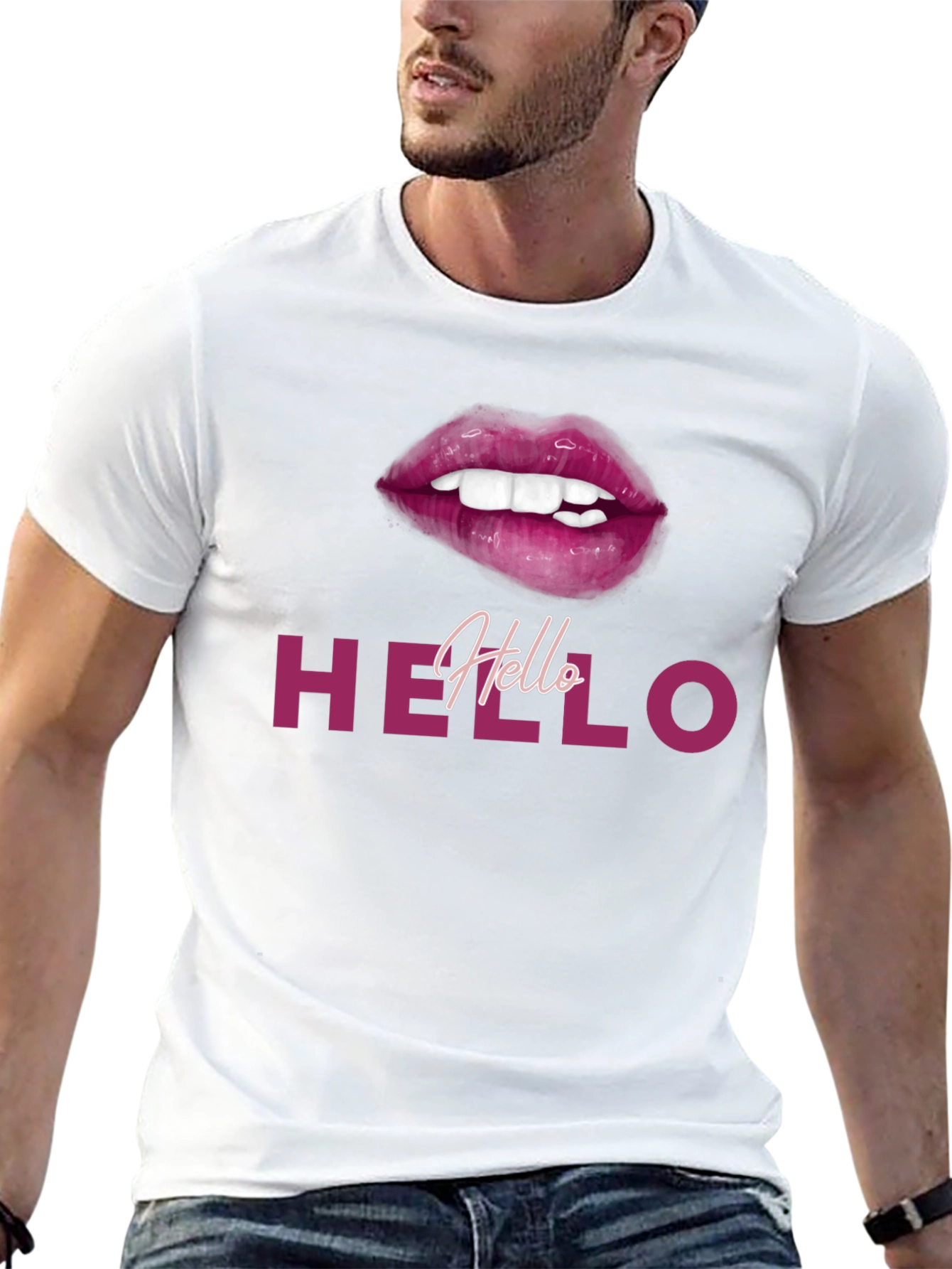 Hello Lips Graphic Tee - Stylish Casual Wear