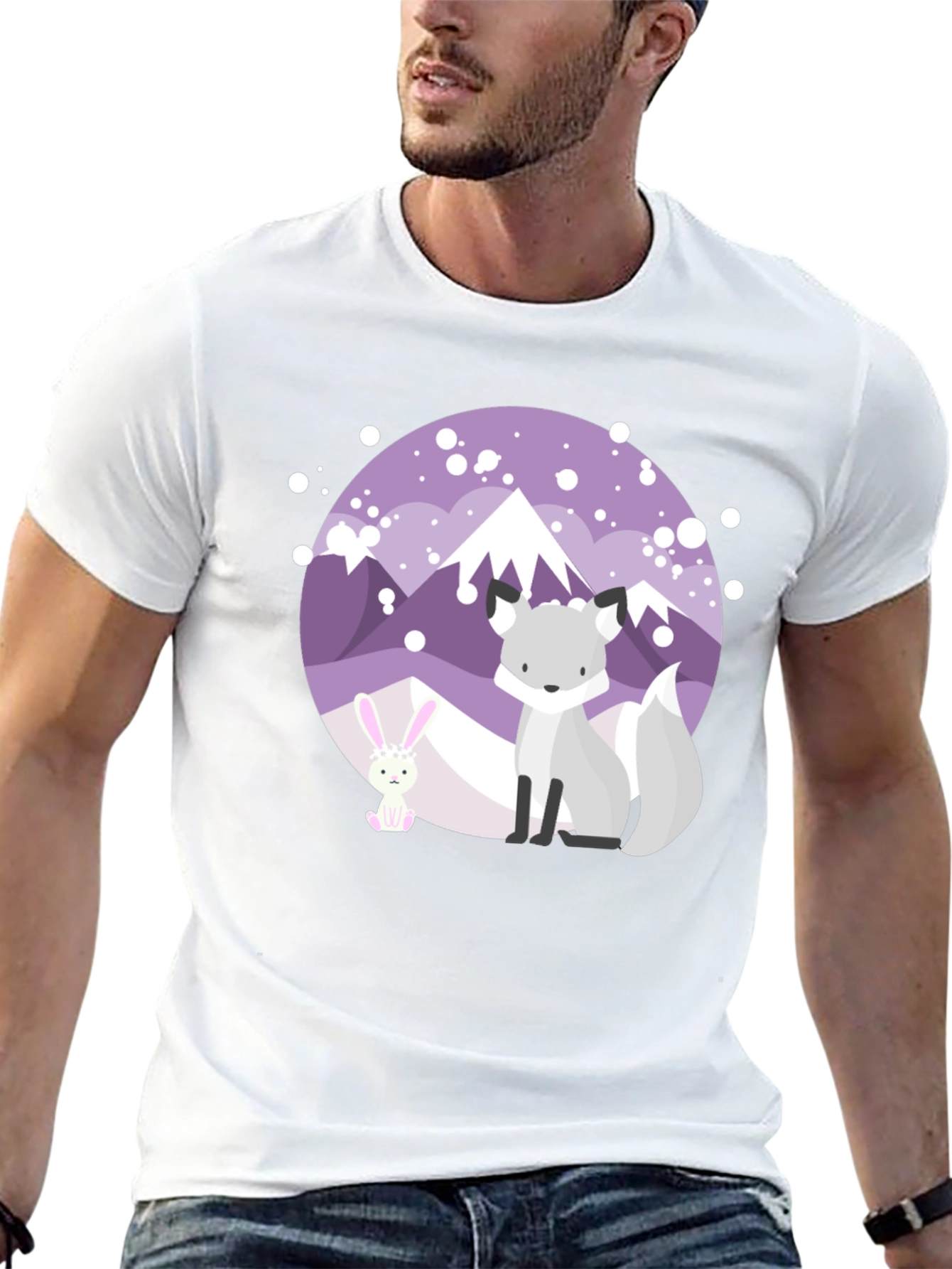 Cute Fox & Bunny Graphic Tee
