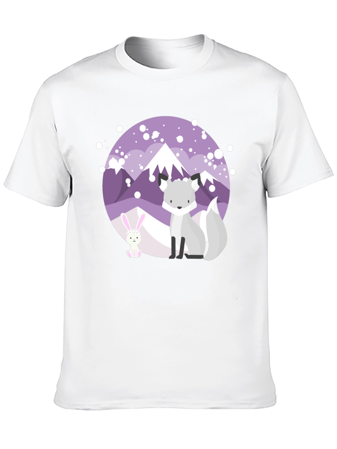 Cute Fox & Bunny Graphic Tee