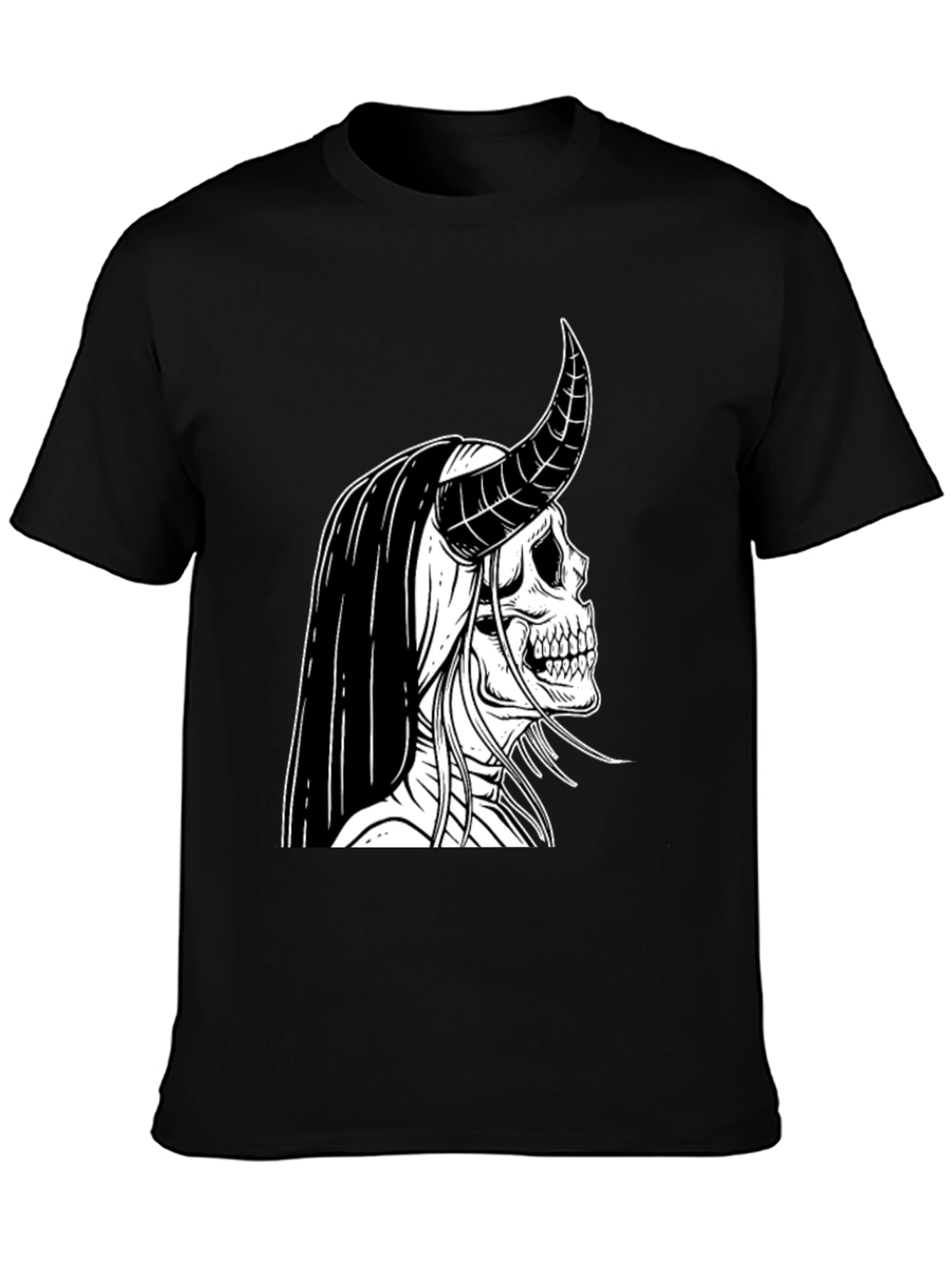 Skull Devil Graphic Tee - Black Cotton T-Shirt
