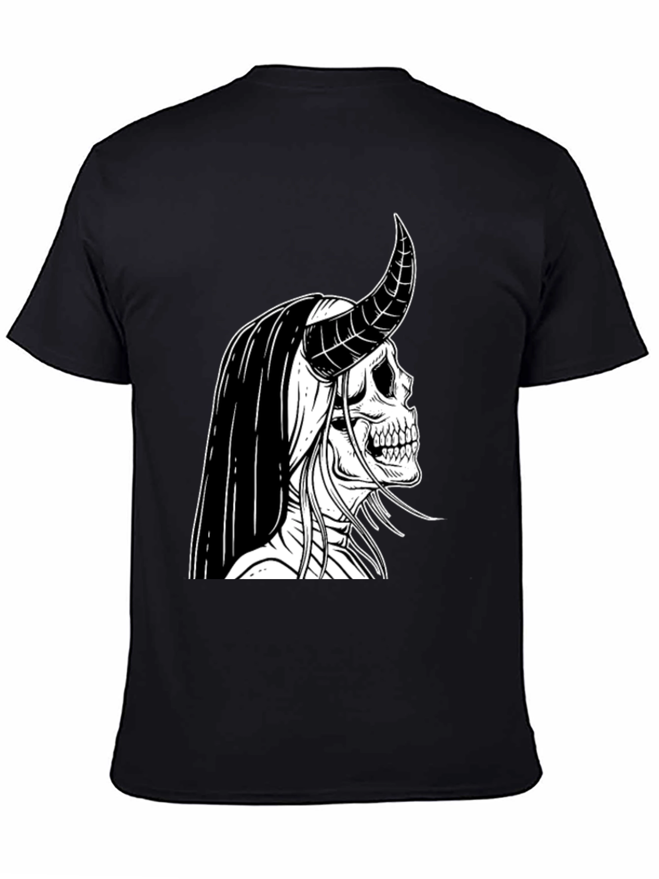 Skull Devil Graphic Tee - Black Cotton T-Shirt