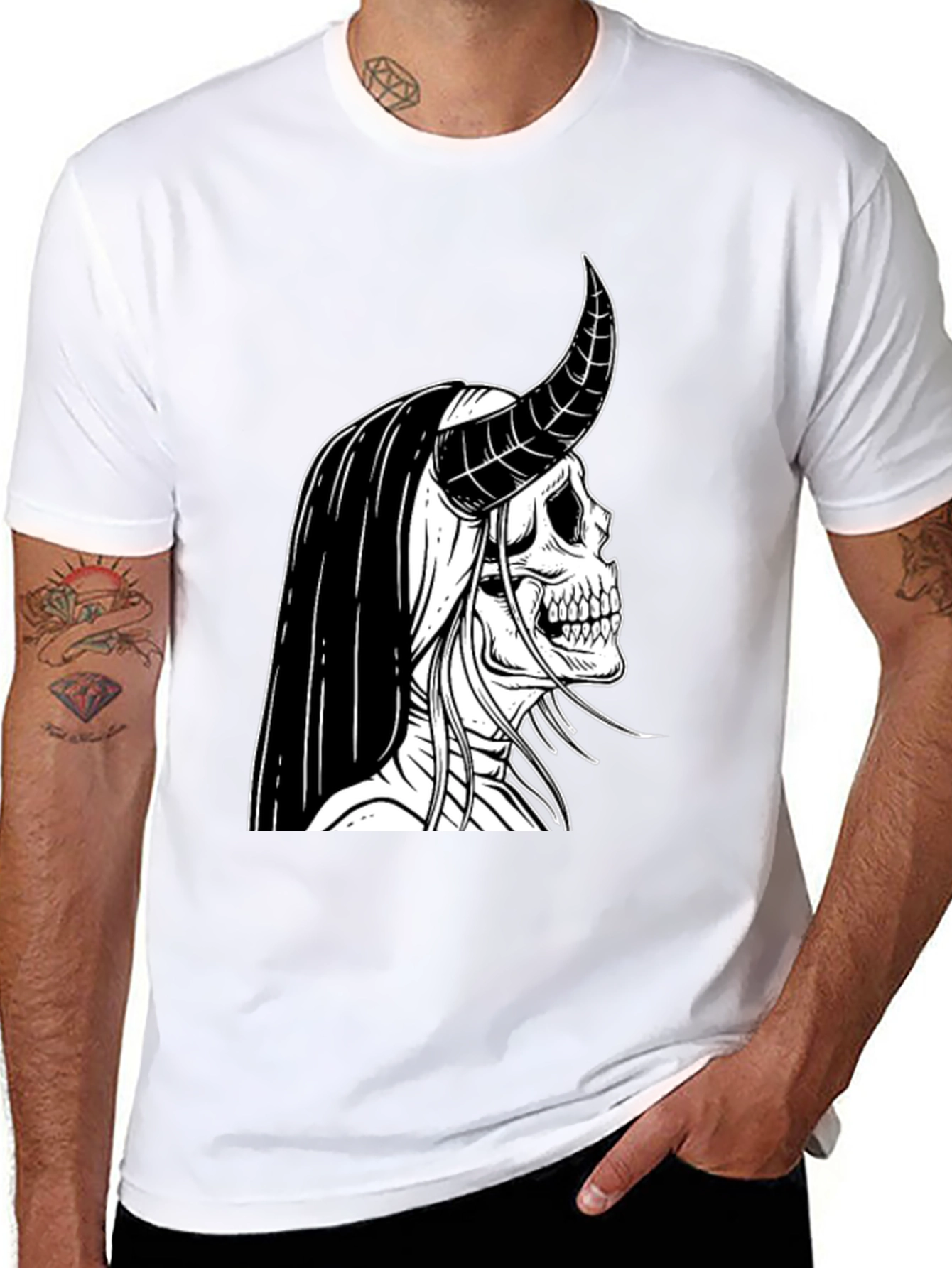 Skull Devil Graphic Tee - Black Cotton T-Shirt