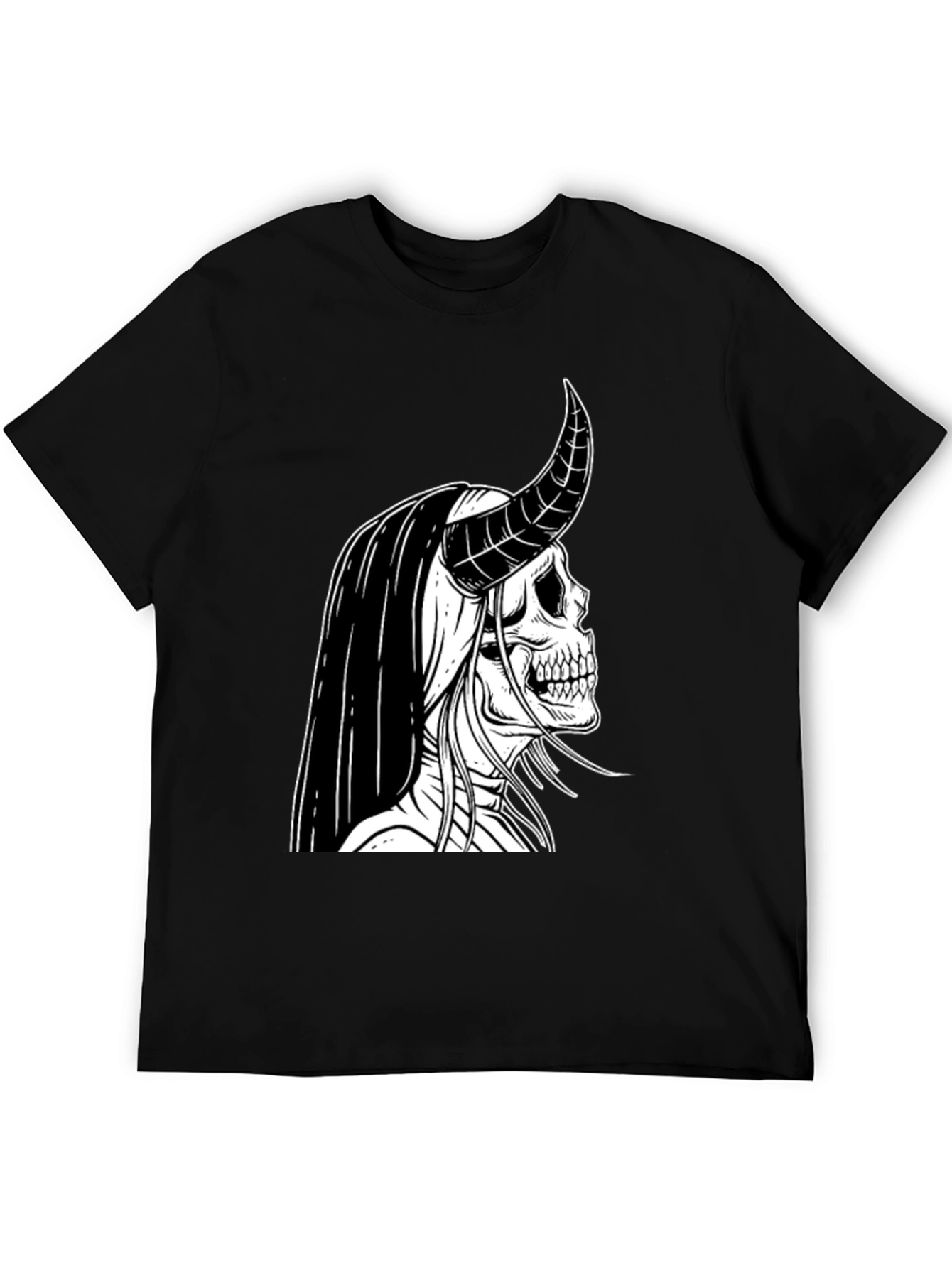 Skull Devil Graphic Tee - Black Cotton T-Shirt