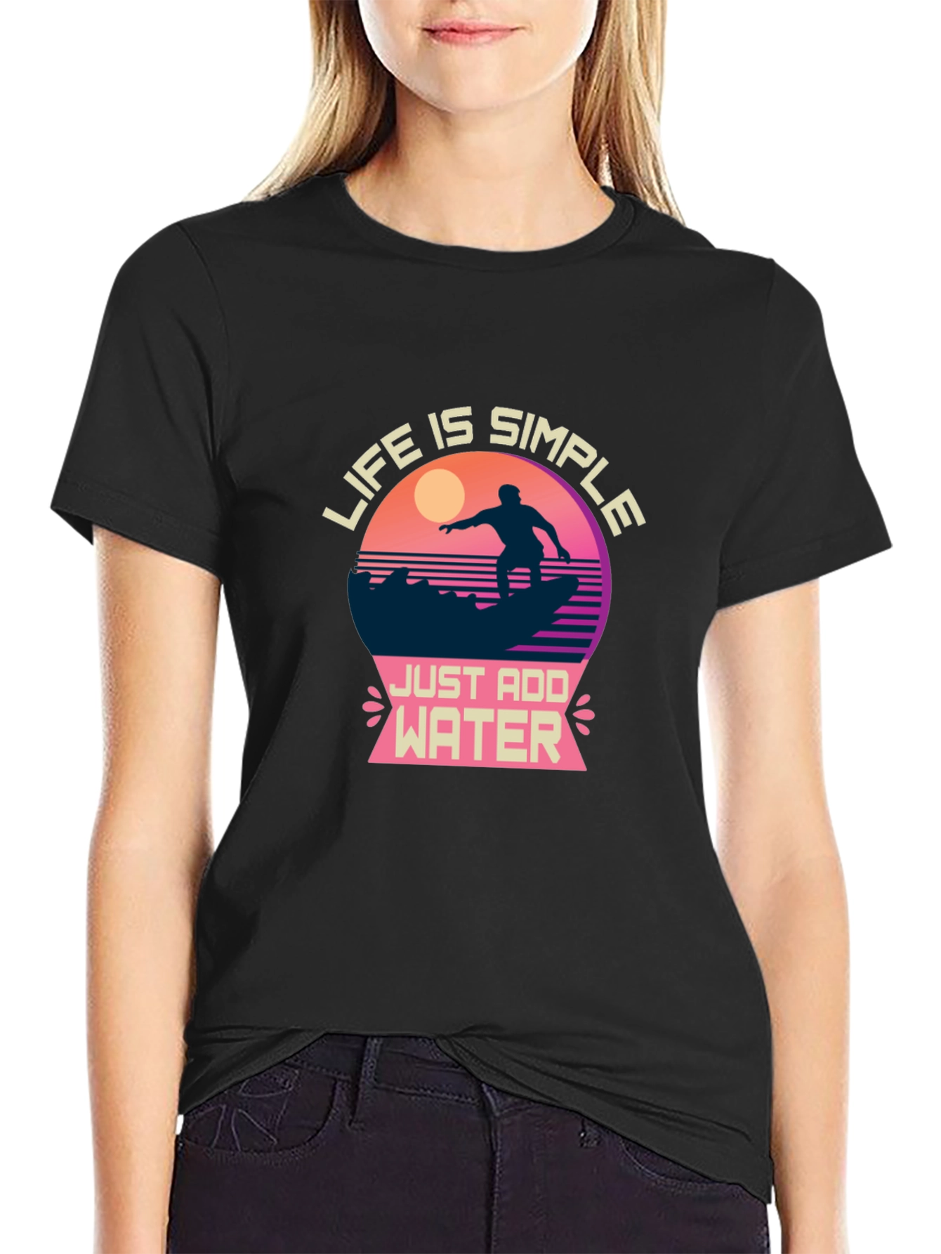 Life is Simple Graphic T-Shirt - Surfing Design