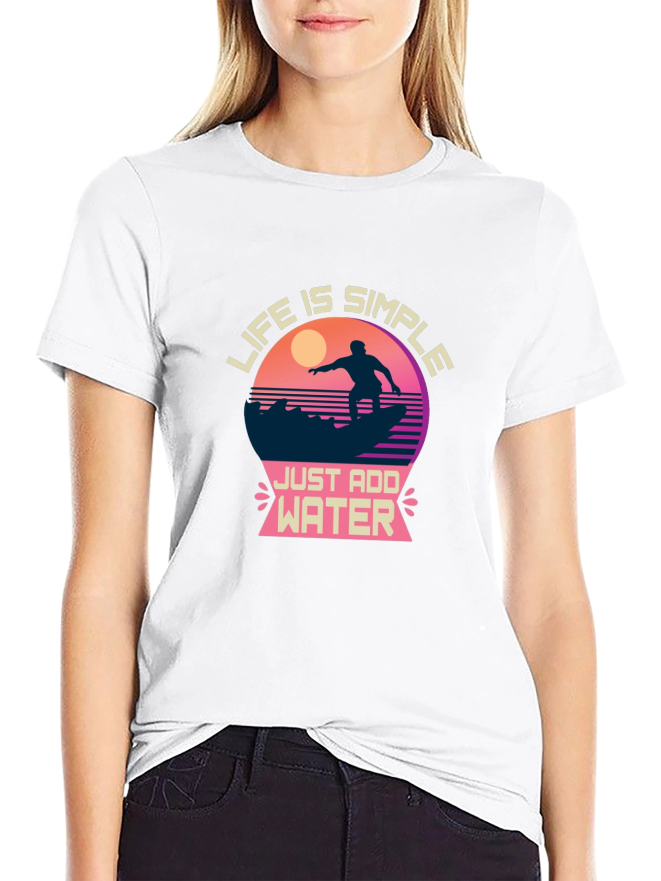 Life is Simple Graphic T-Shirt - Surfing Design