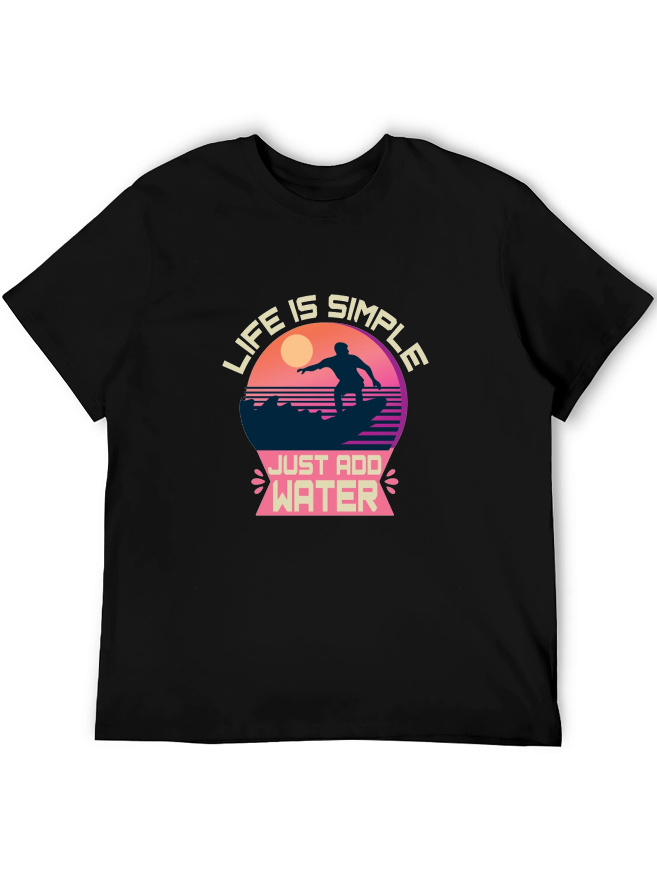 Life is Simple Graphic T-Shirt - Surfing Design