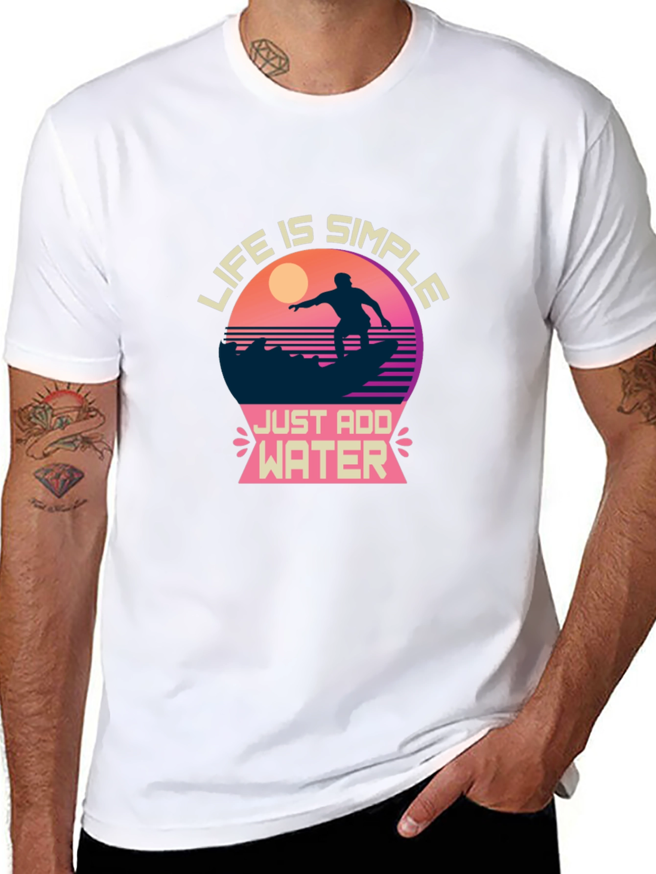 Life is Simple Graphic T-Shirt - Surfing Design