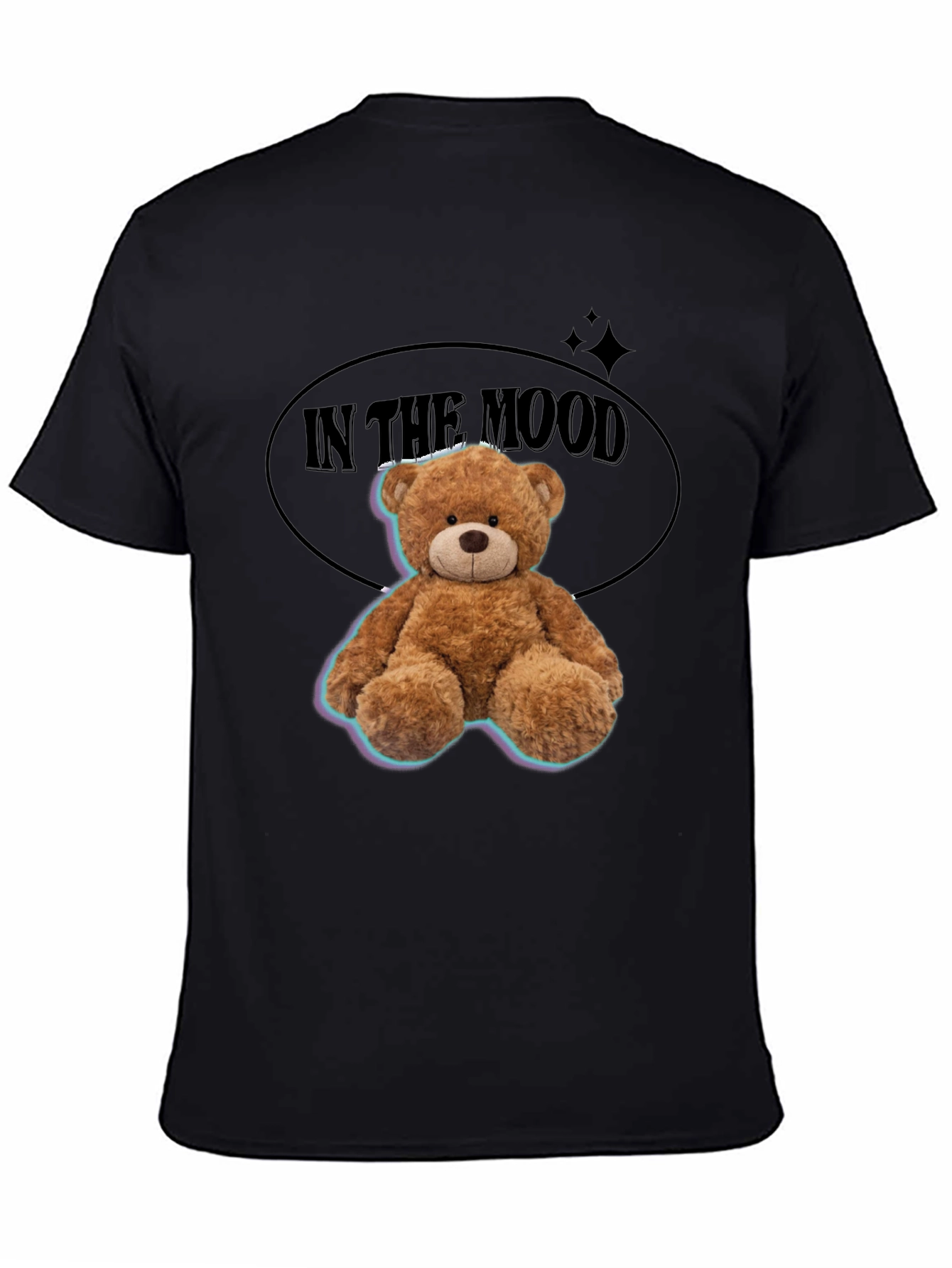 In The Mood Teddy Bear Black T-Shirt