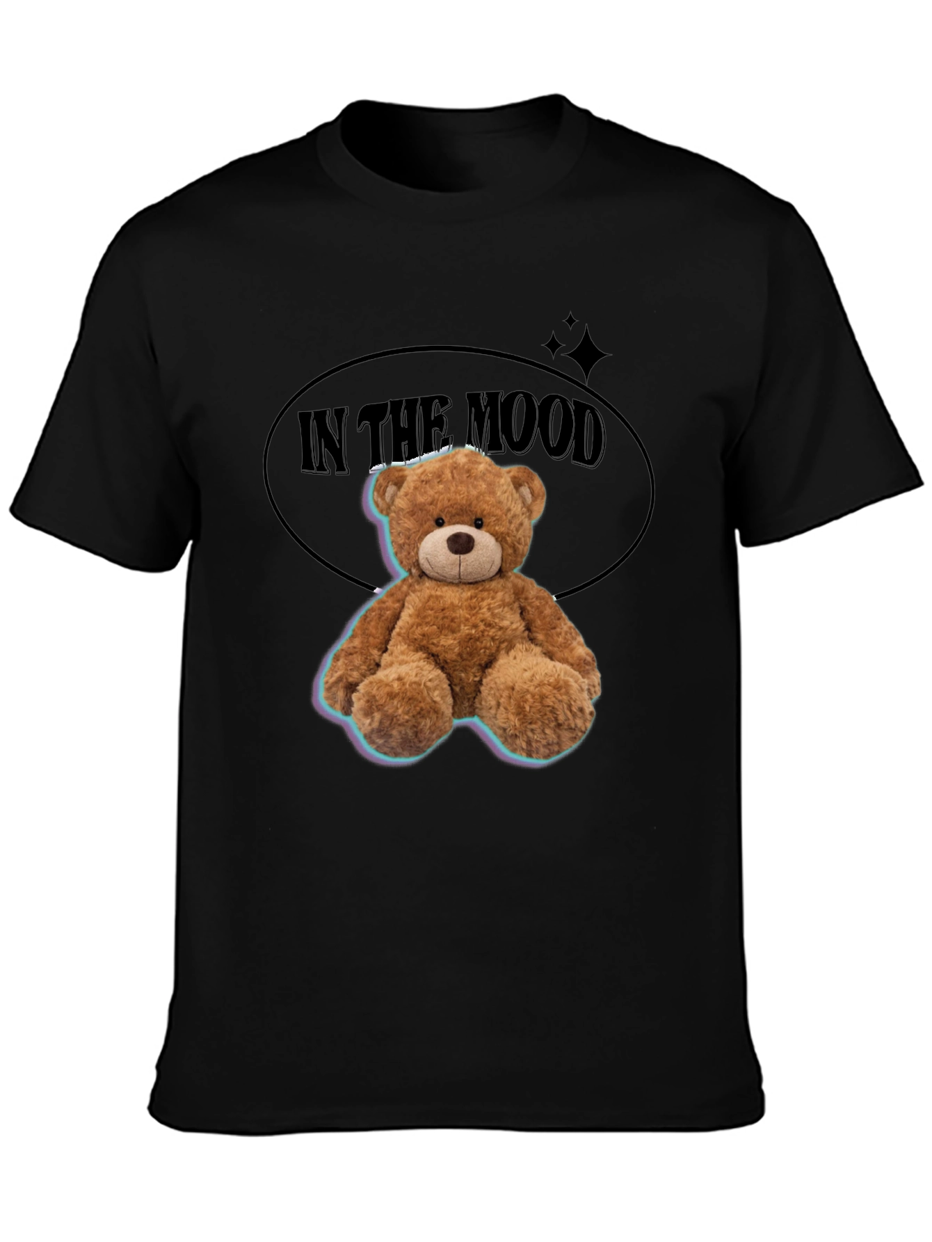 In The Mood Teddy Bear Black T-Shirt