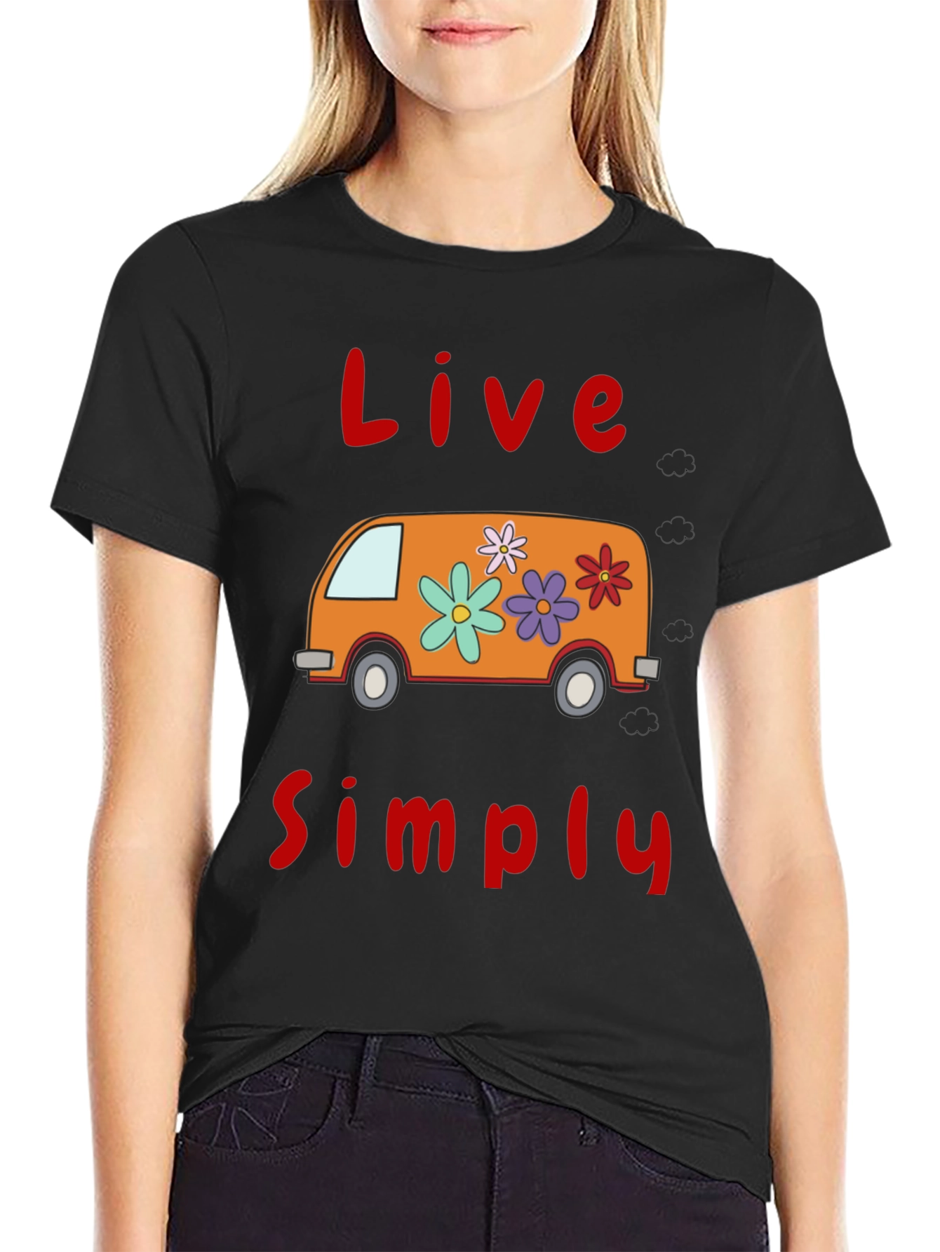 Live Simply Tee - Retro Van Graphic T-Shirt