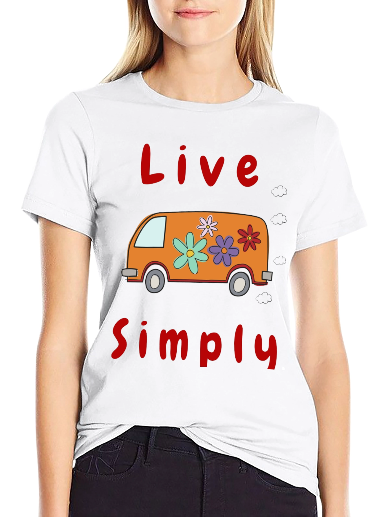 Live Simply Tee - Retro Van Graphic T-Shirt
