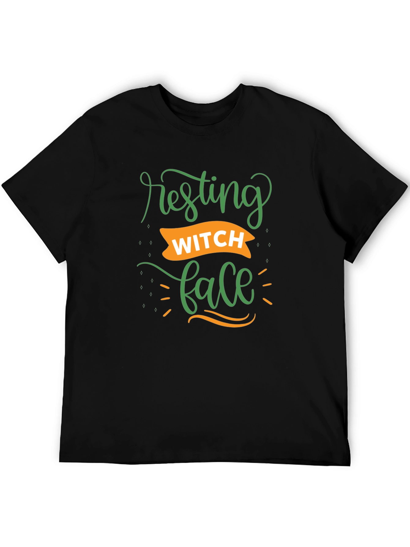 Resting Witch Face Graphic T-Shirt - Black