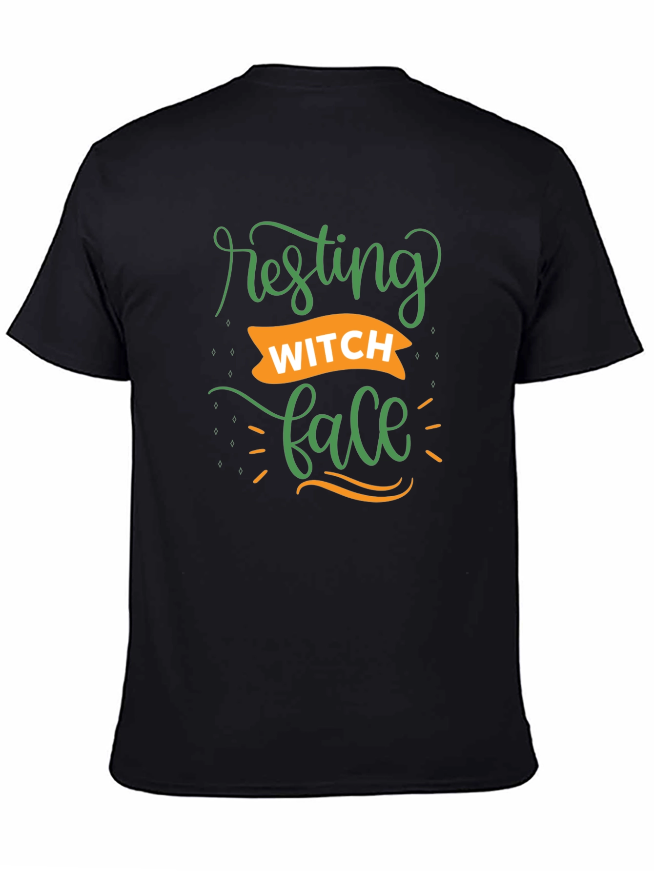 Resting Witch Face Graphic T-Shirt - Black