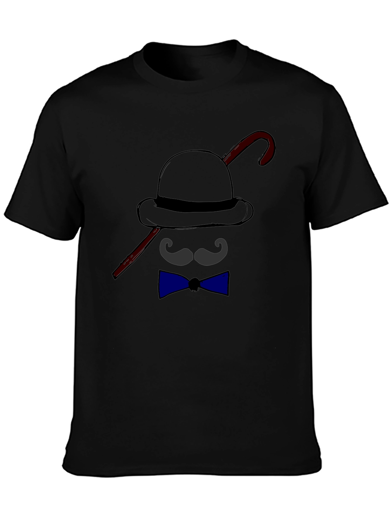 Mens Funny Bowler Hat & Bow Tie Graphic T-Shirt