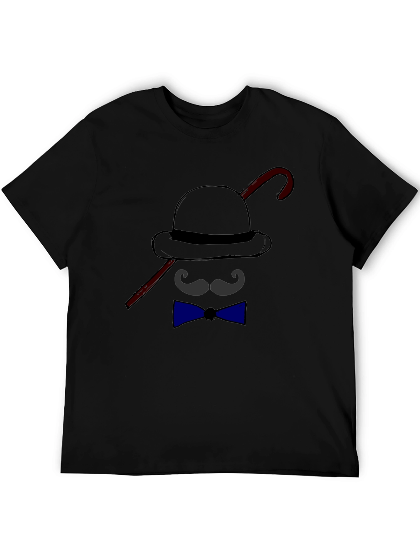 Mens Funny Bowler Hat & Bow Tie Graphic T-Shirt