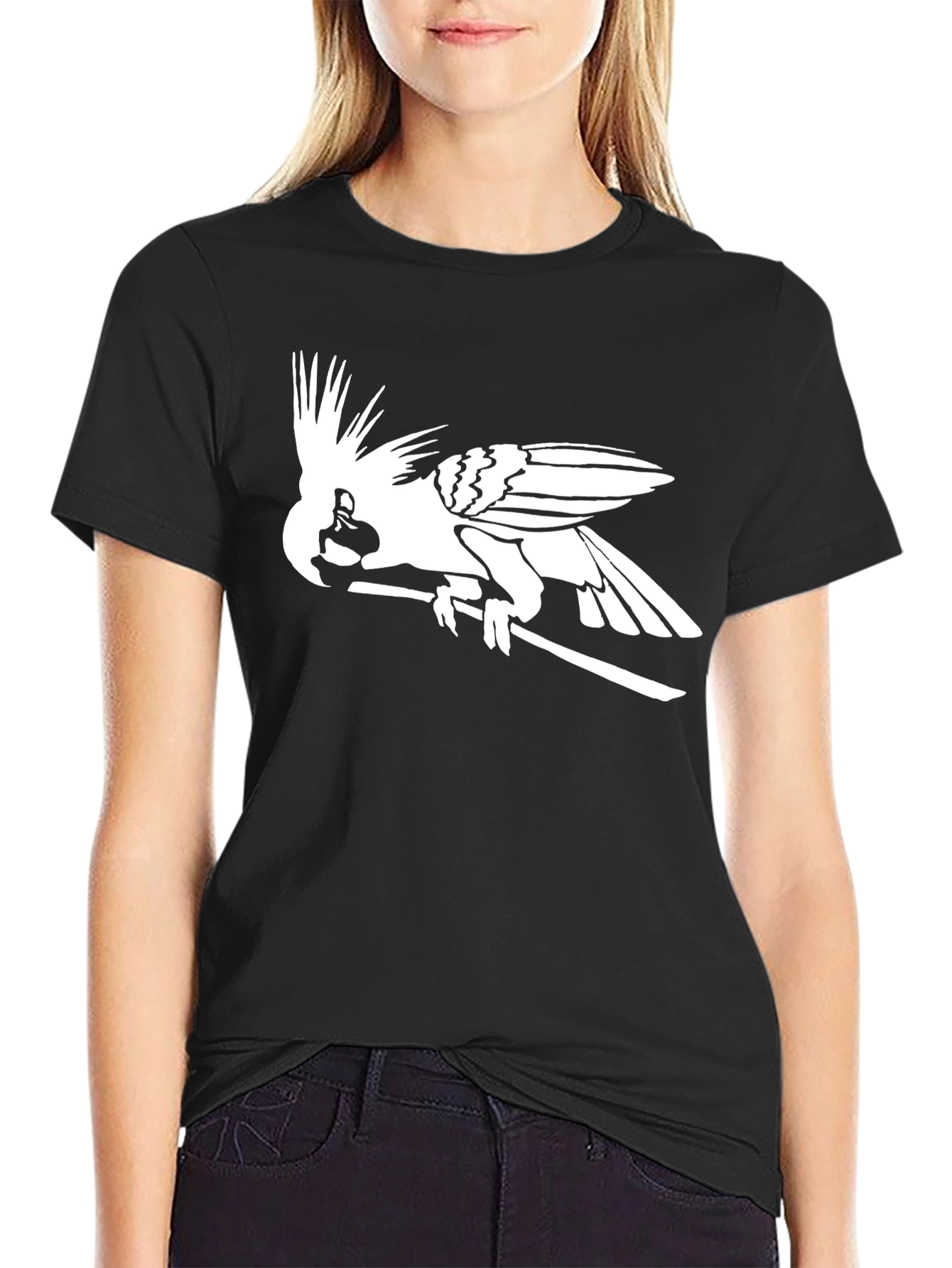 Cockatoo Graphic Tee - Black Cotton Blend