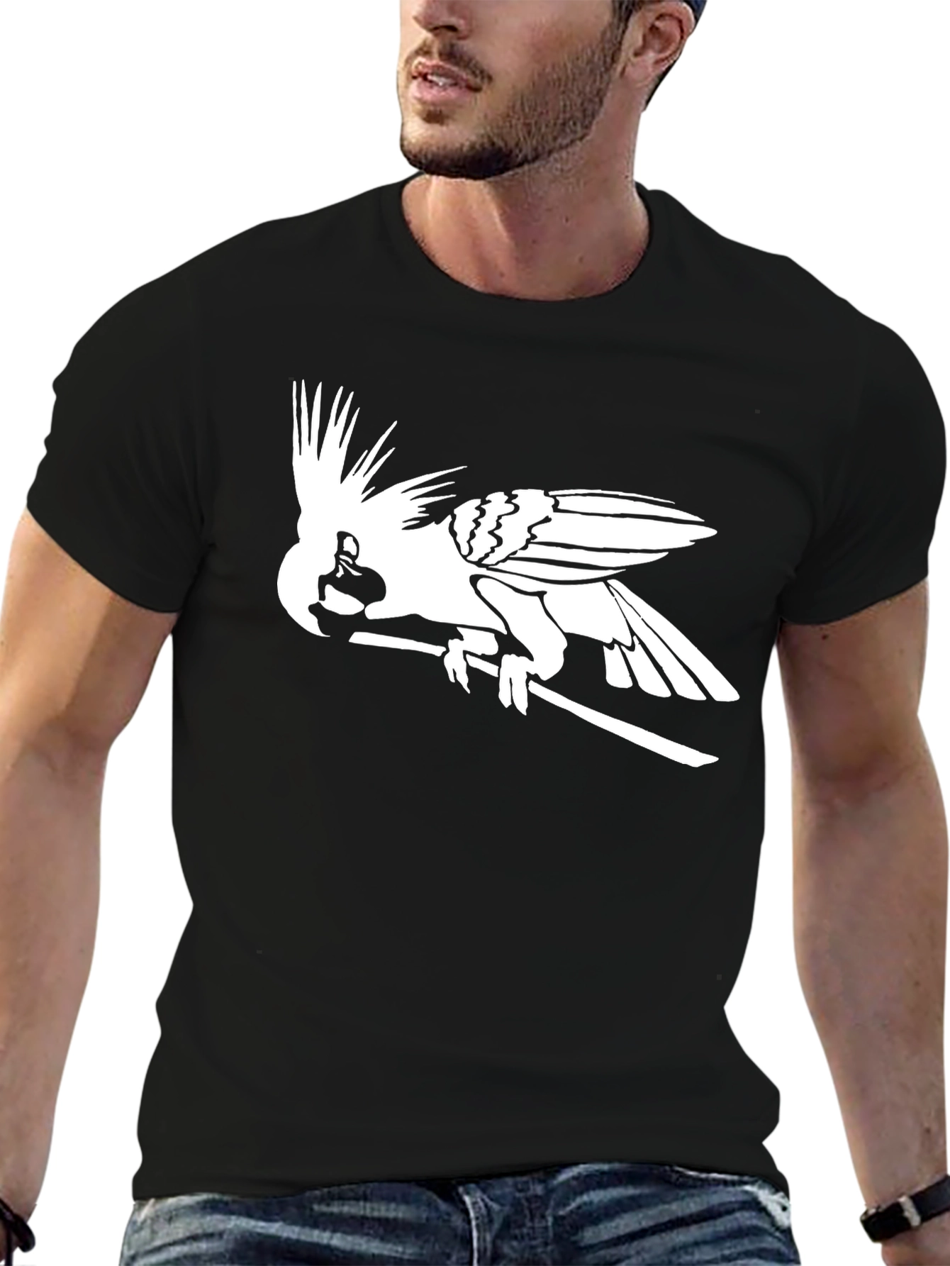 Cockatoo Graphic Tee - Black Cotton Blend