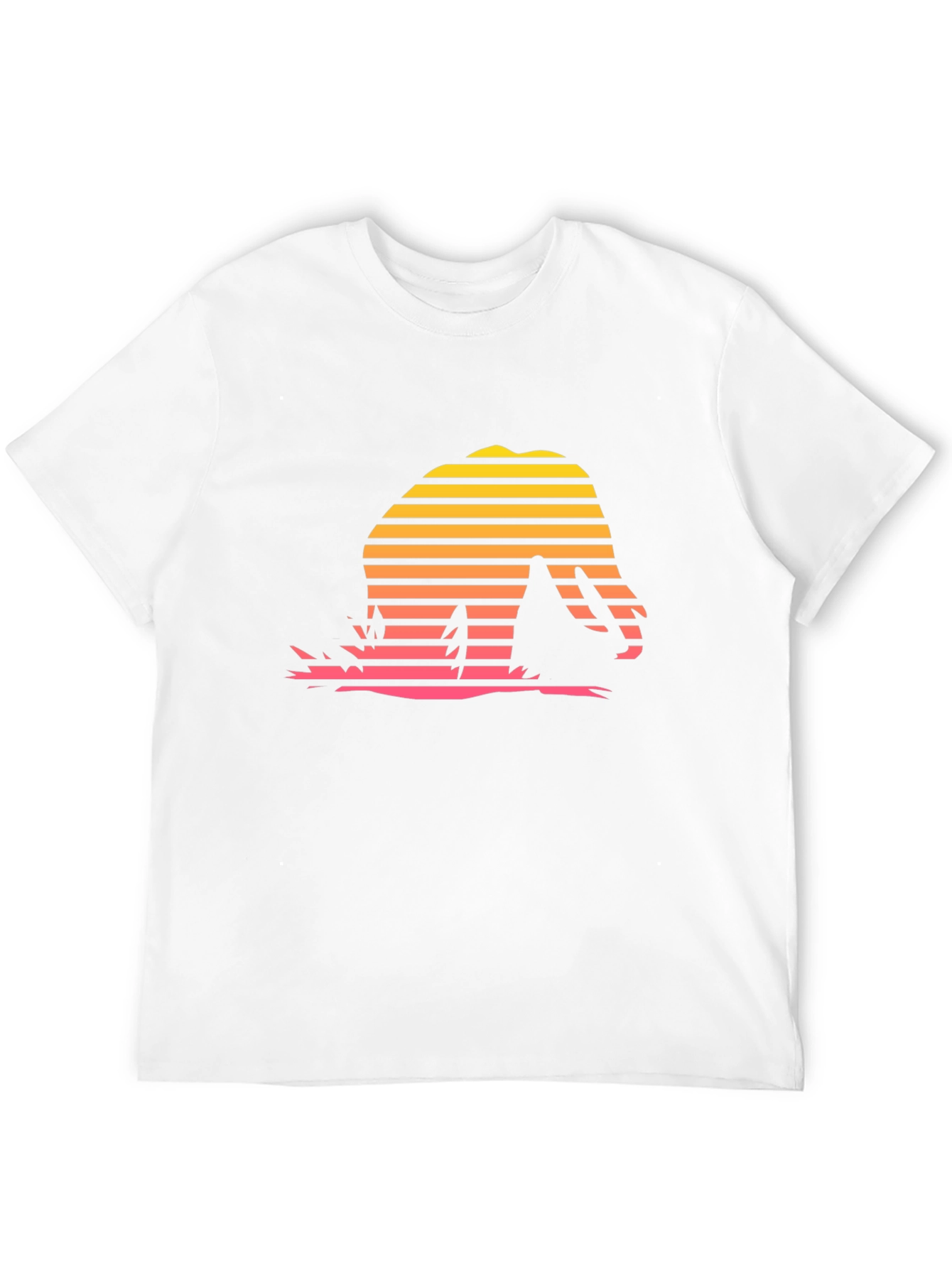 Retro Sunset Dinosaur T-Shirt - Black