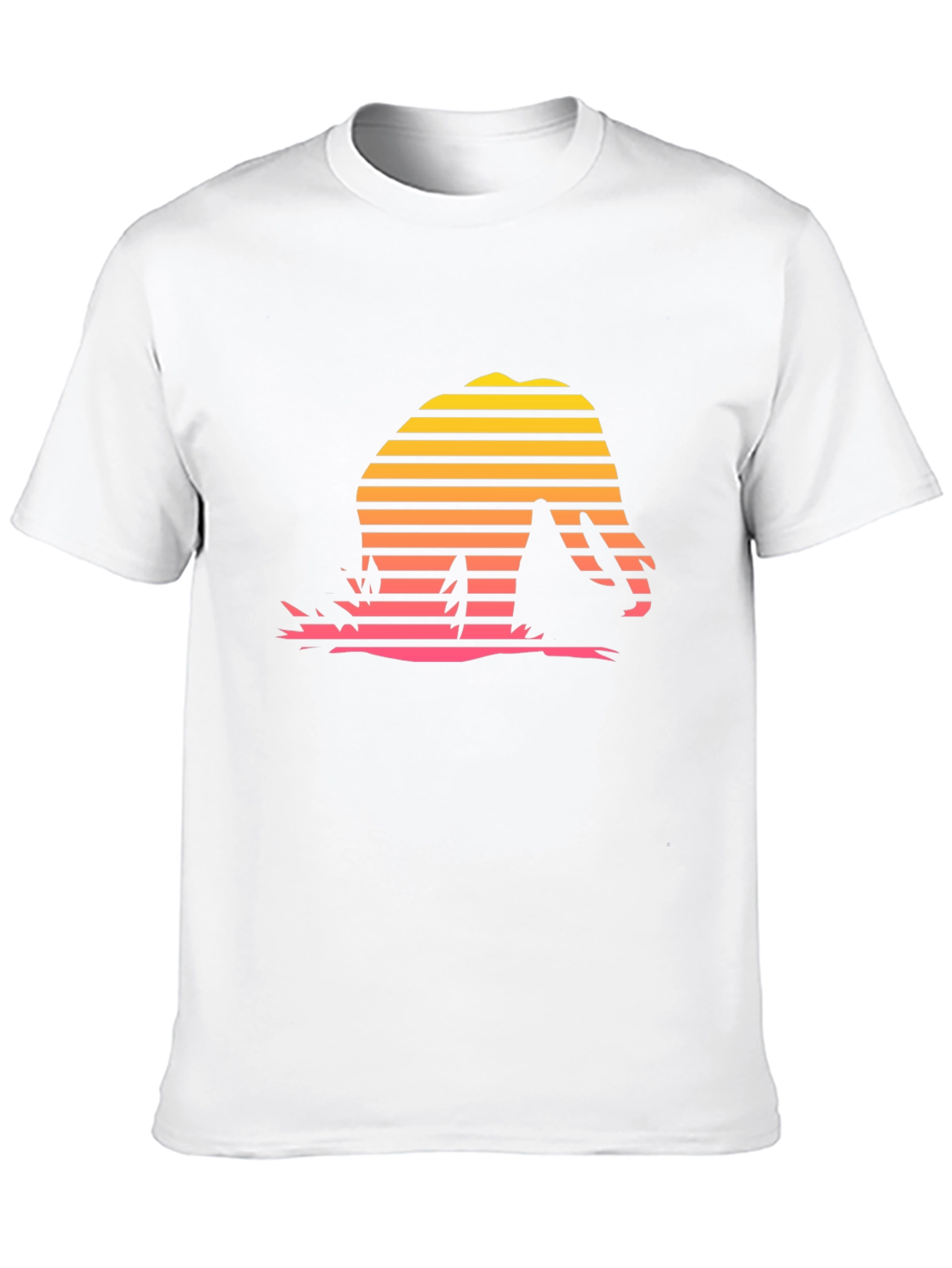 Retro Sunset Dinosaur T-Shirt - Black