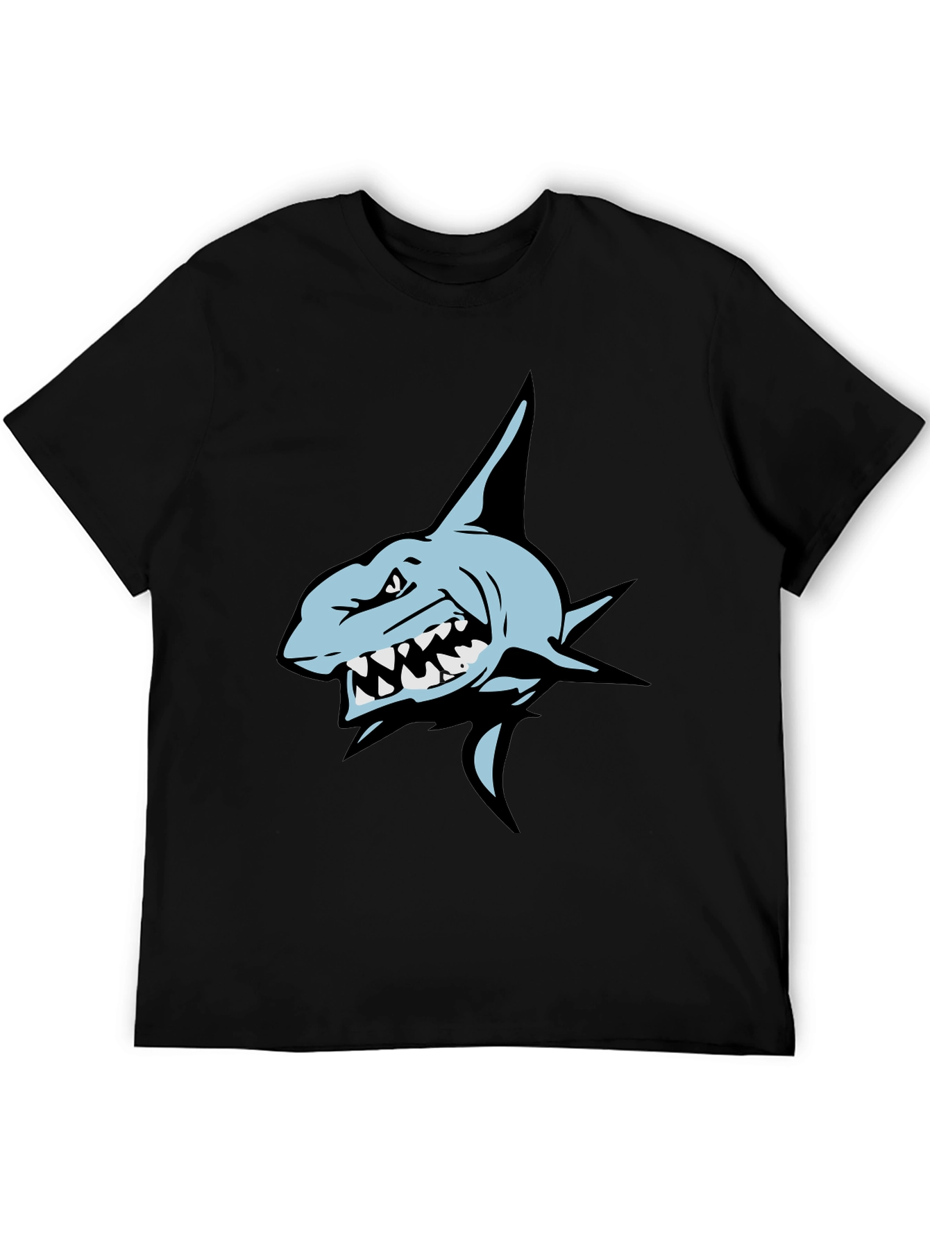 Mens Black T-Shirt with Shark Graphic