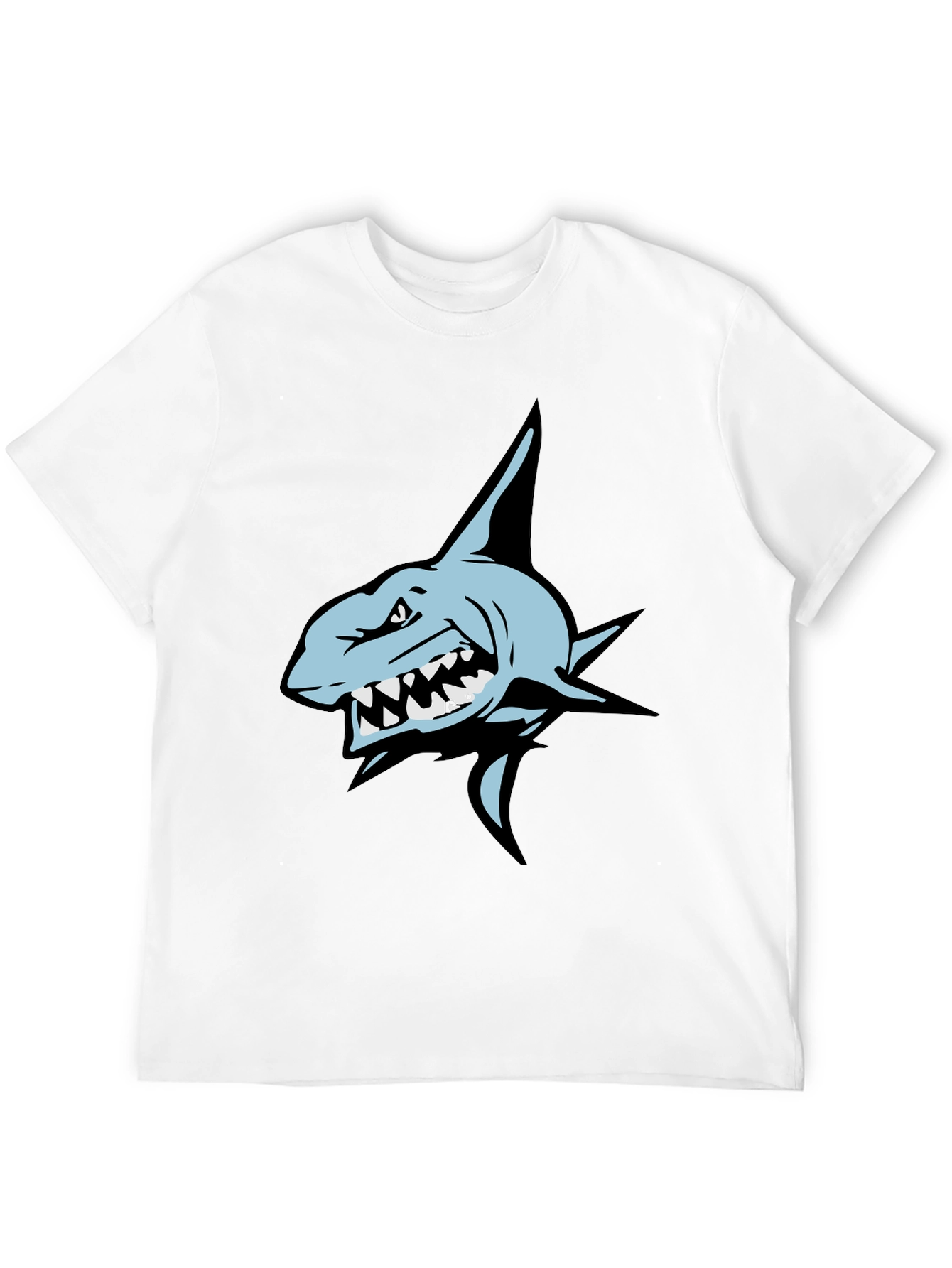 Mens Black T-Shirt with Shark Graphic