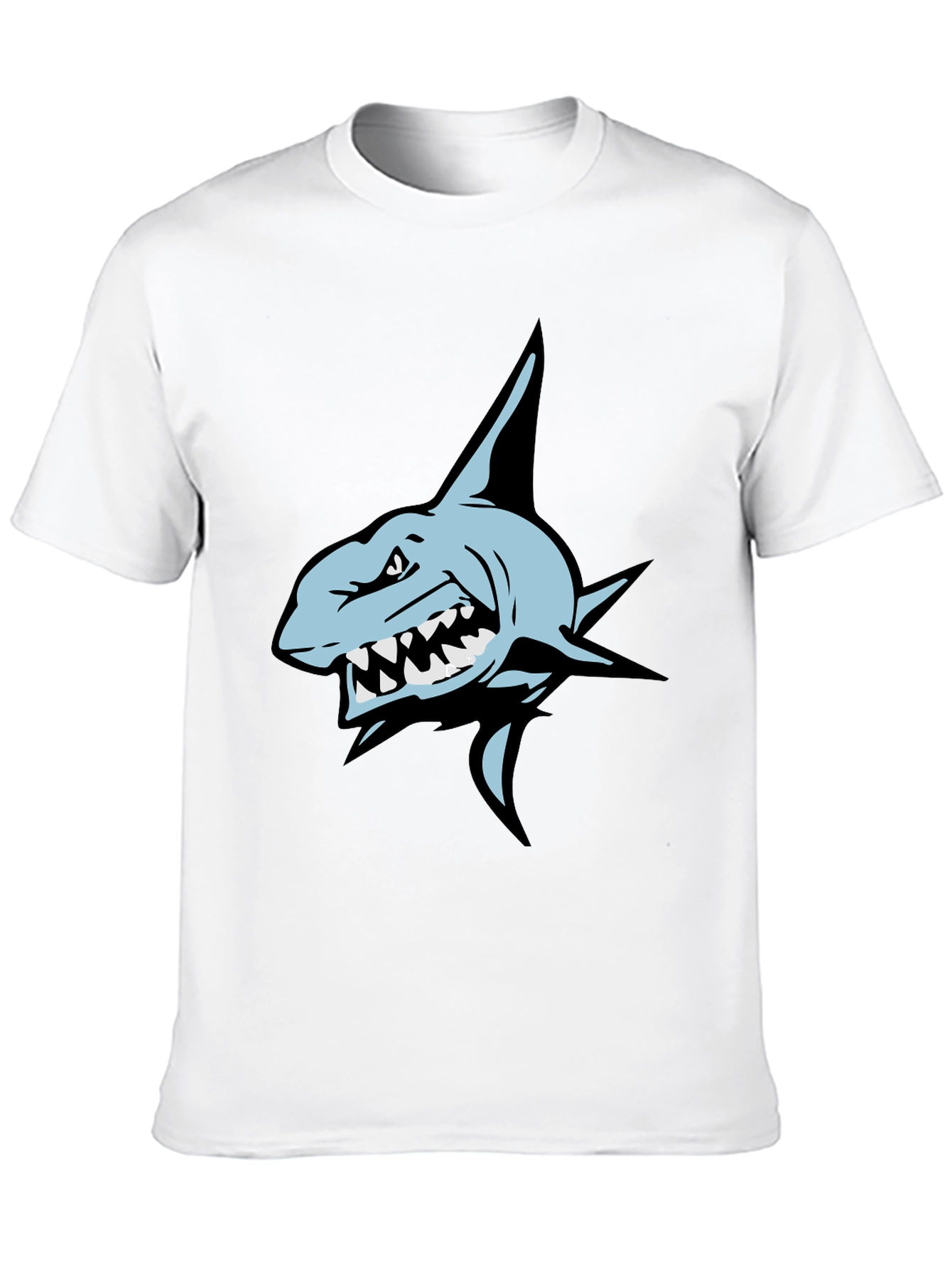 Mens Black T-Shirt with Shark Graphic