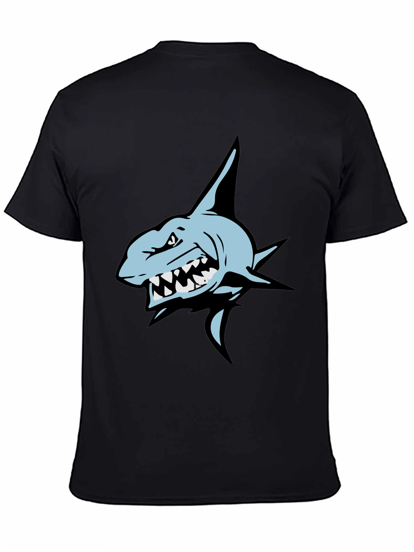 Mens Black T-Shirt with Shark Graphic