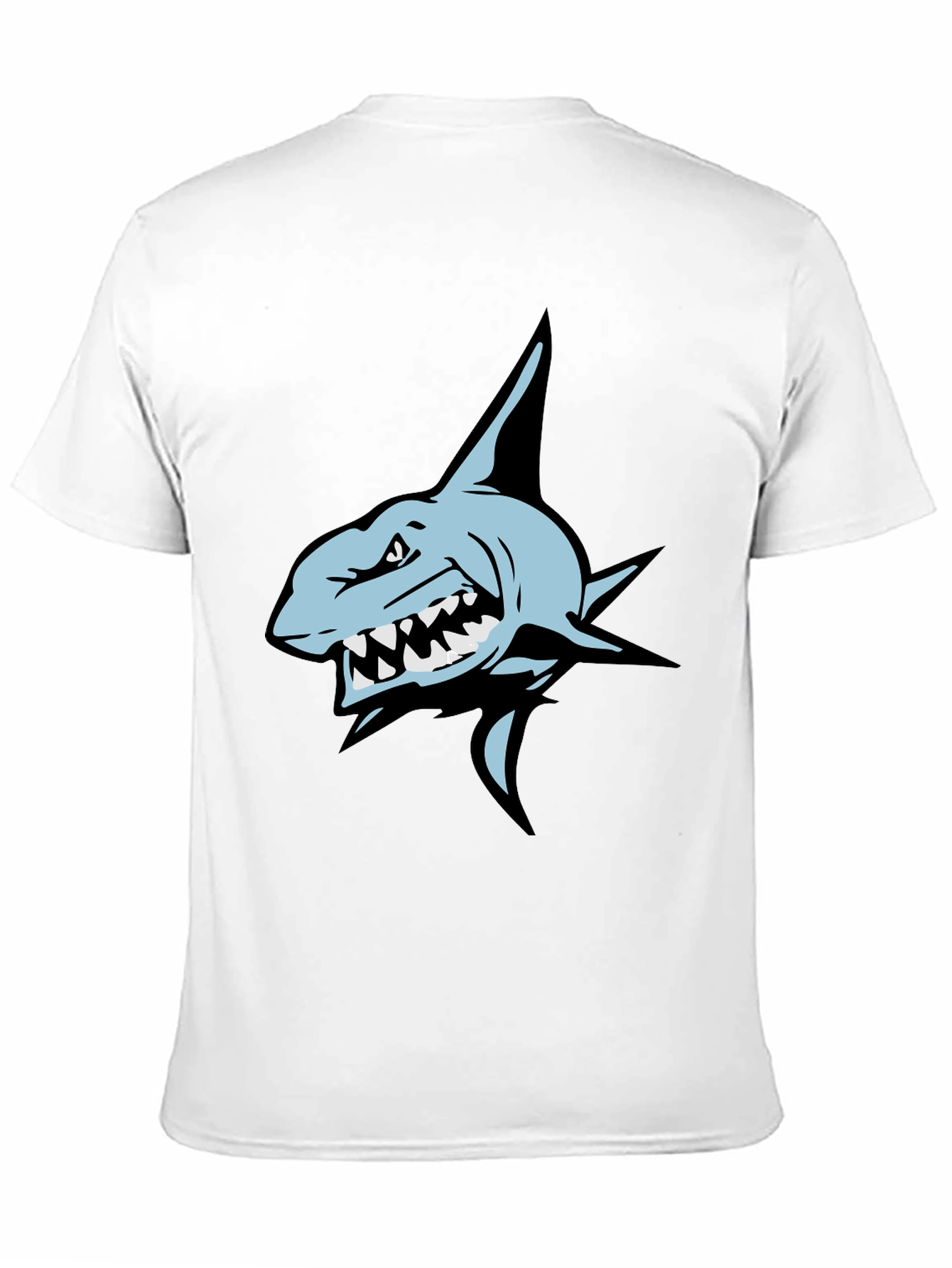 Mens Black T-Shirt with Shark Graphic