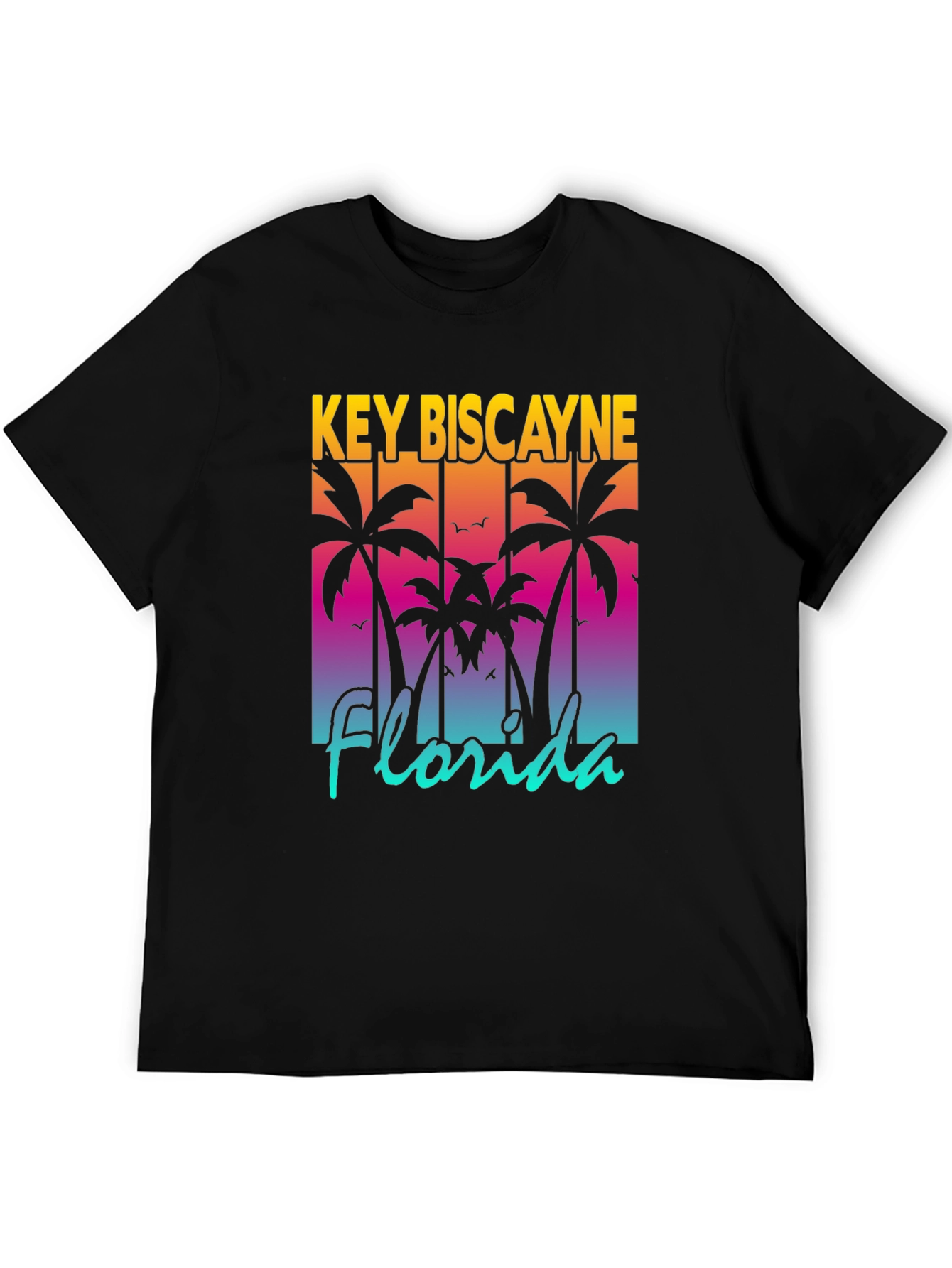 Key Biscayne Florida Palm Tree Graphic T-Shirt