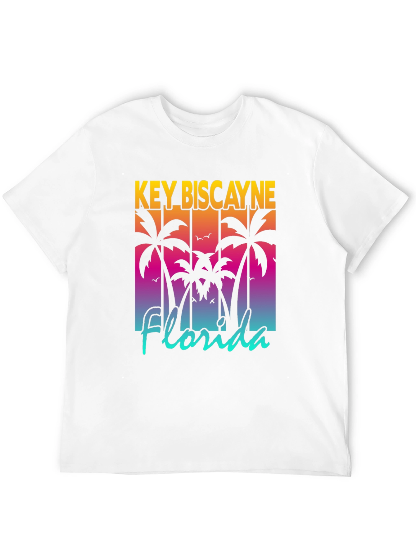 Key Biscayne Florida Palm Tree Graphic T-Shirt