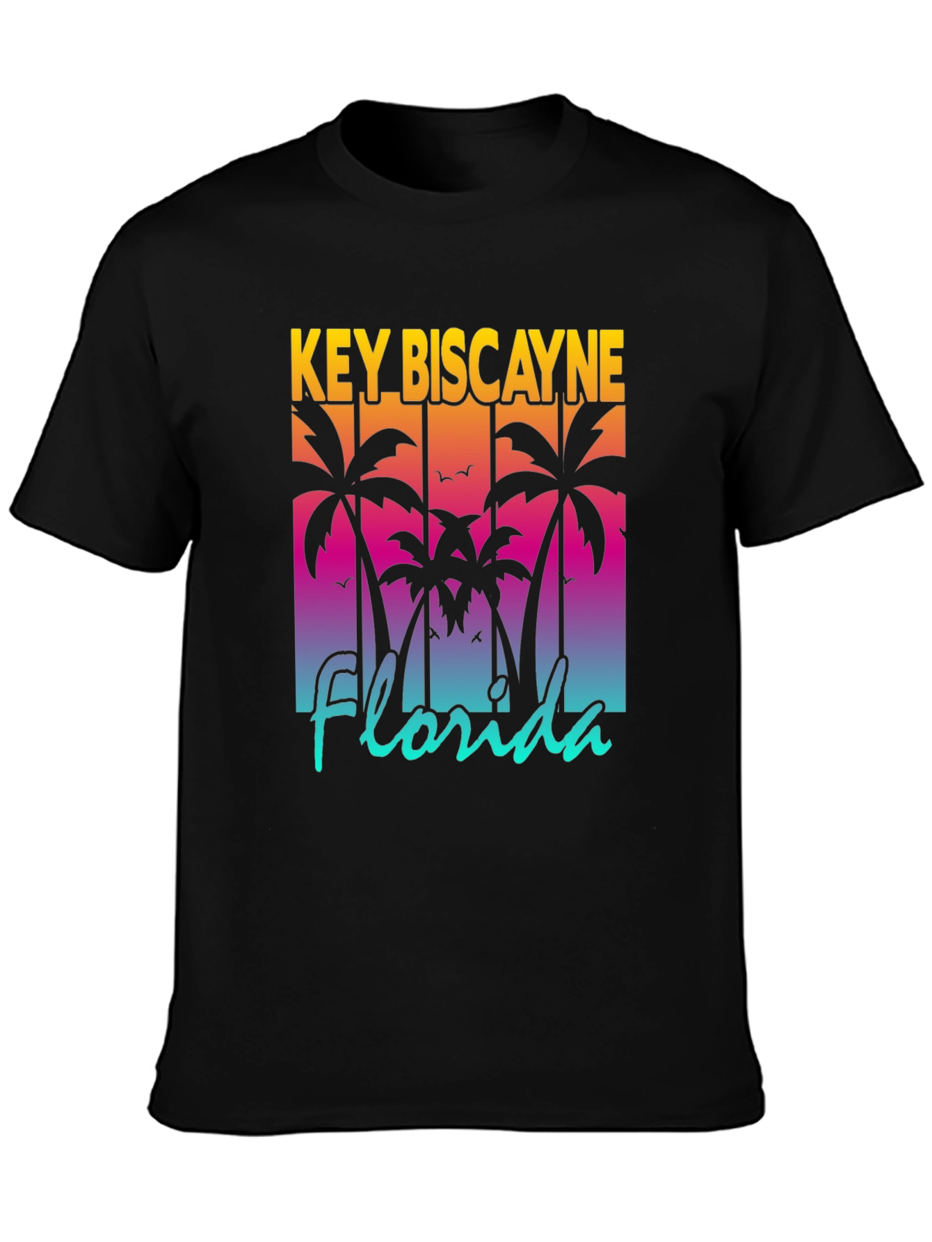 Key Biscayne Florida Palm Tree Graphic T-Shirt