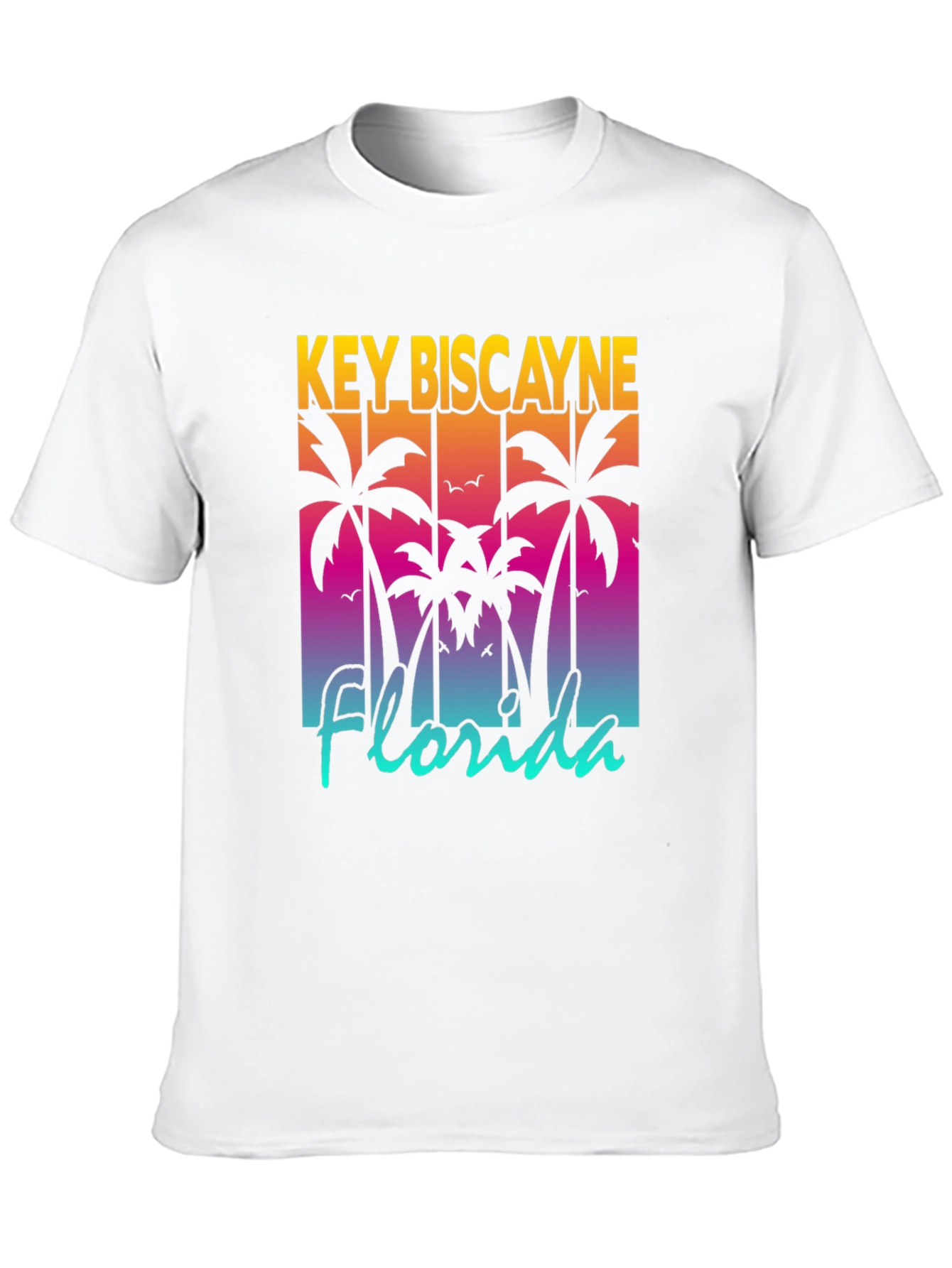 Key Biscayne Florida Palm Tree Graphic T-Shirt
