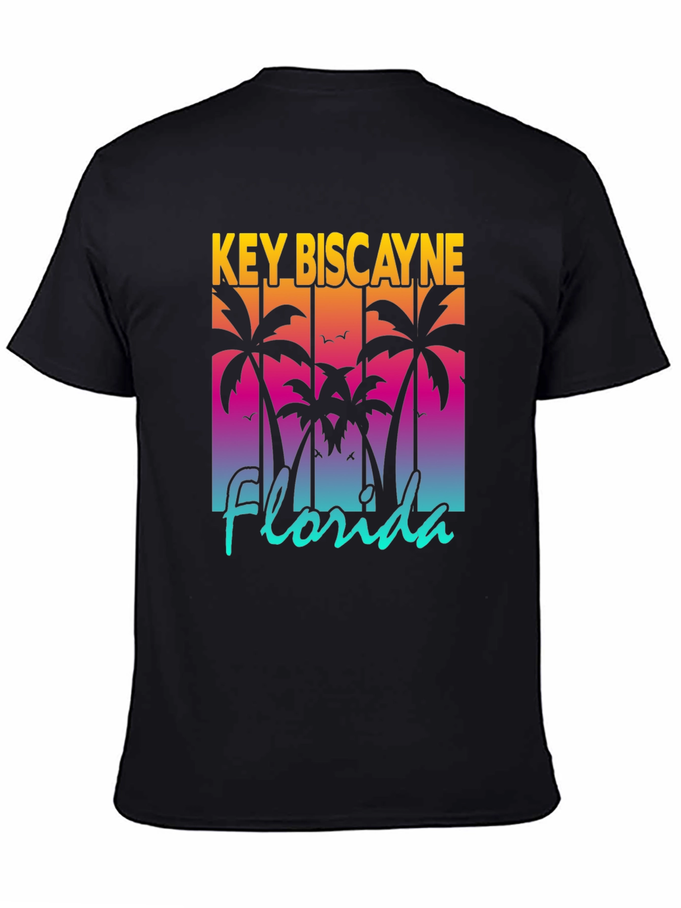 Key Biscayne Florida Palm Tree Graphic T-Shirt