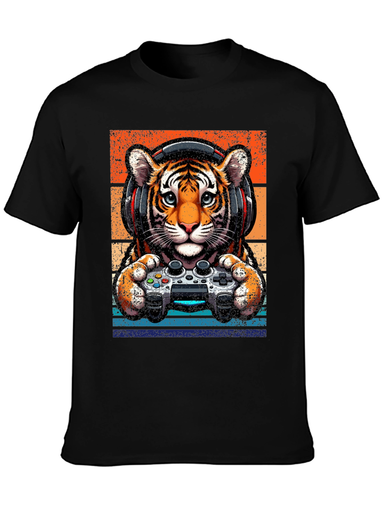 Gamer Tiger Graphic Tee - Retro Style