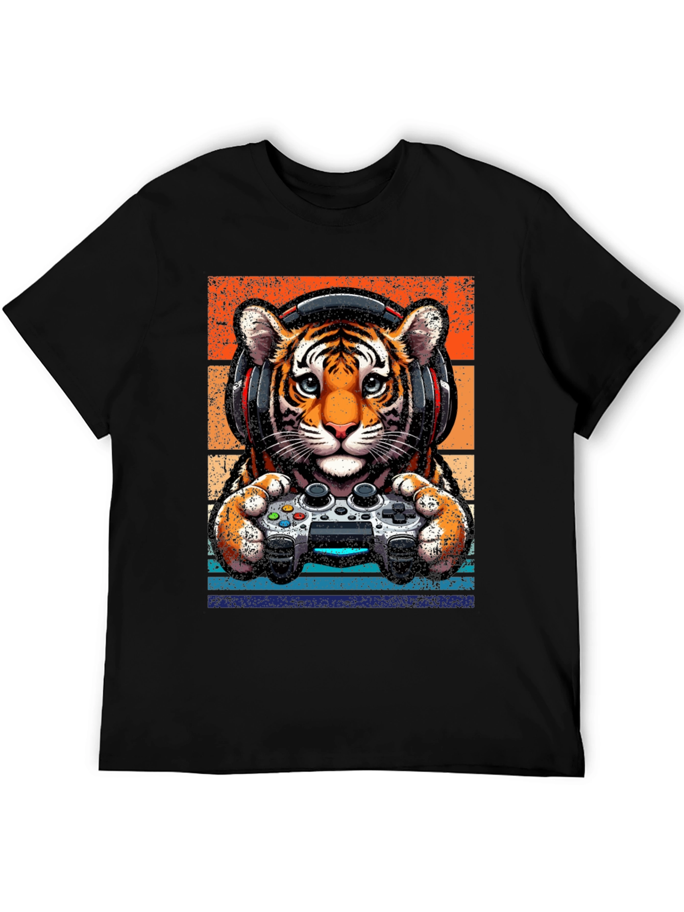Gamer Tiger Graphic Tee - Retro Style