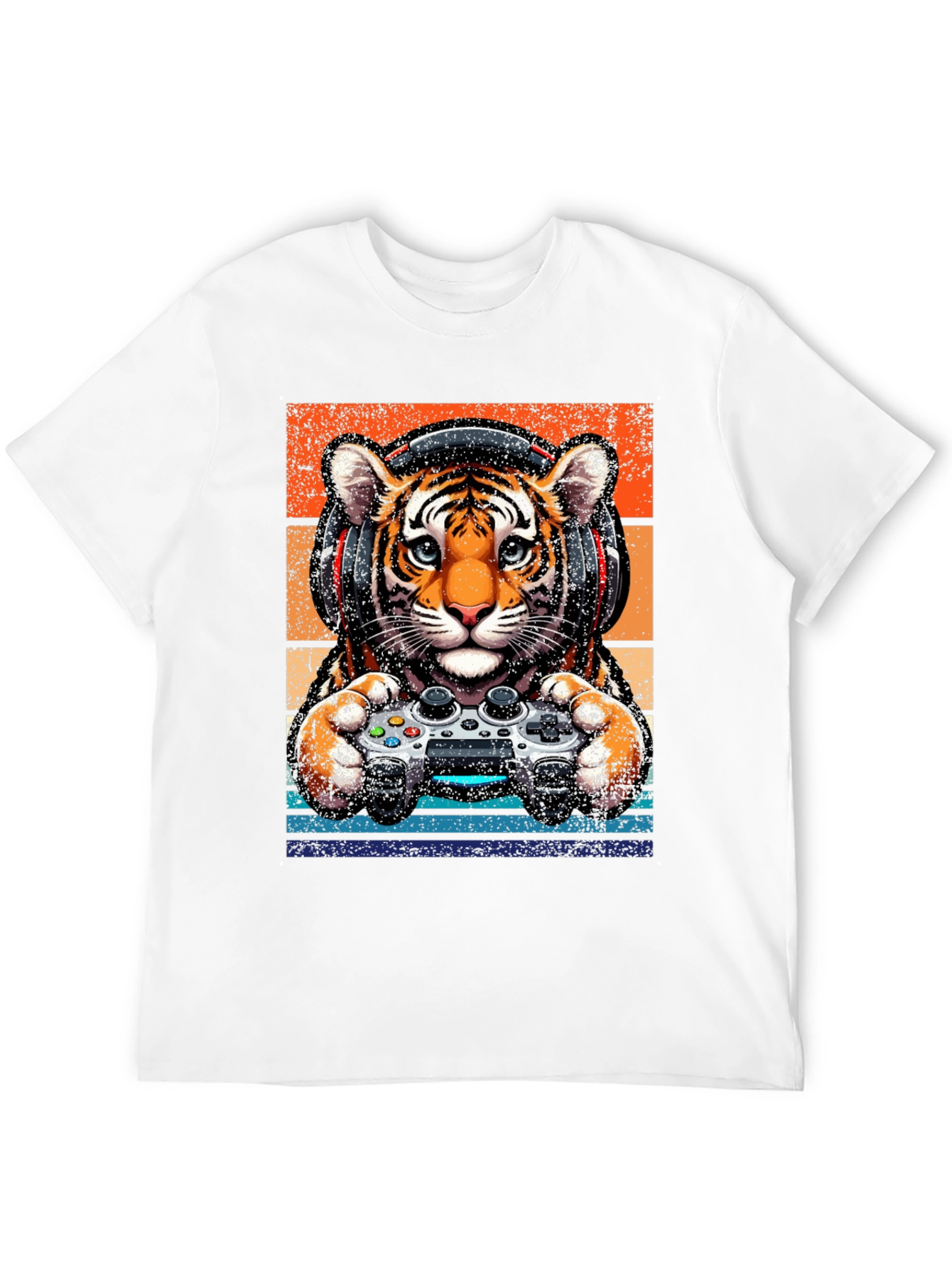 Gamer Tiger Graphic Tee - Retro Style