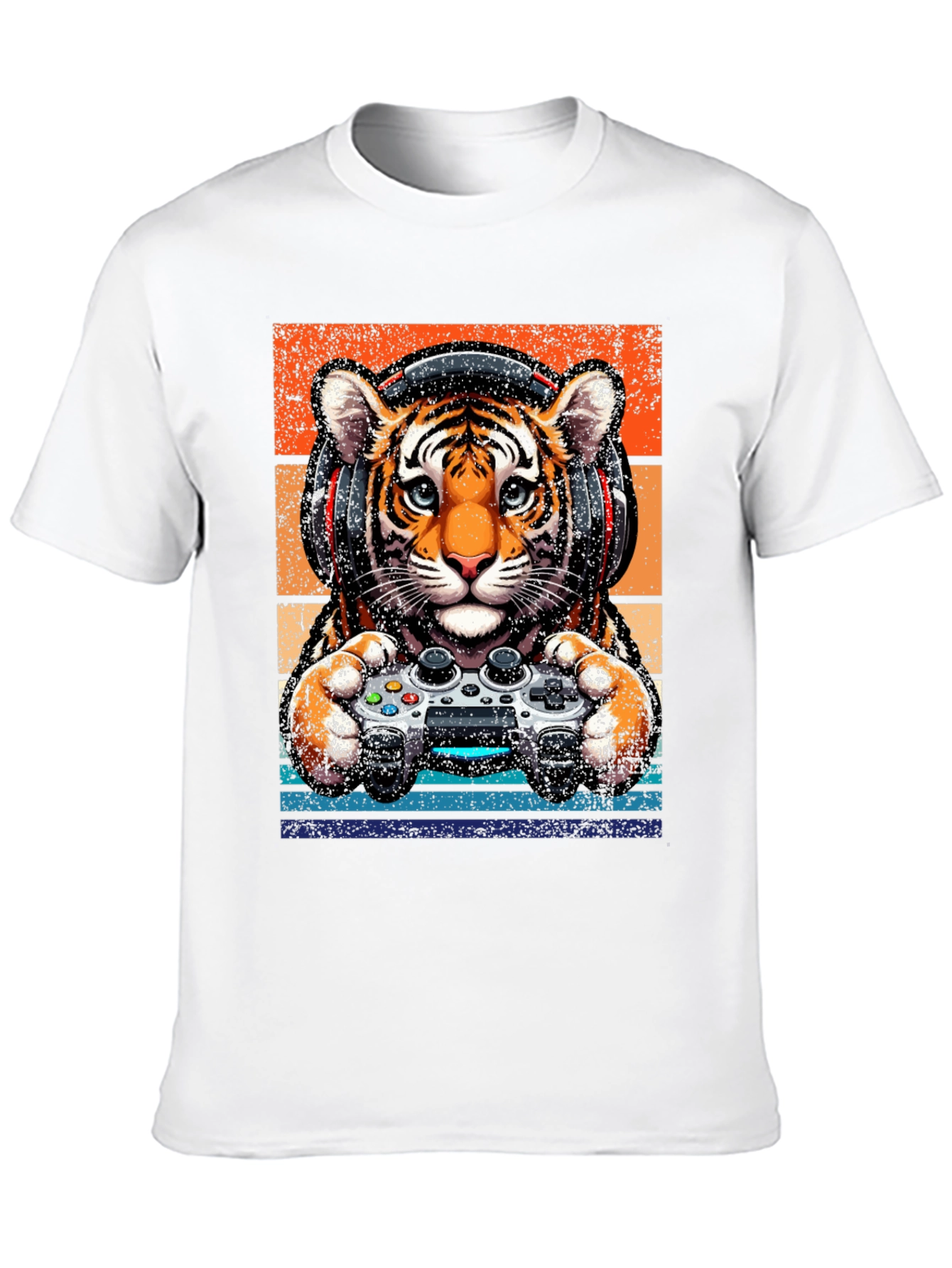 Gamer Tiger Graphic Tee - Retro Style