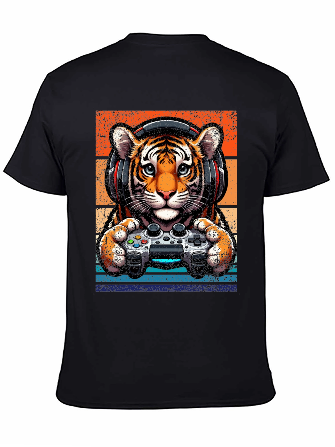 Gamer Tiger Graphic Tee - Retro Style